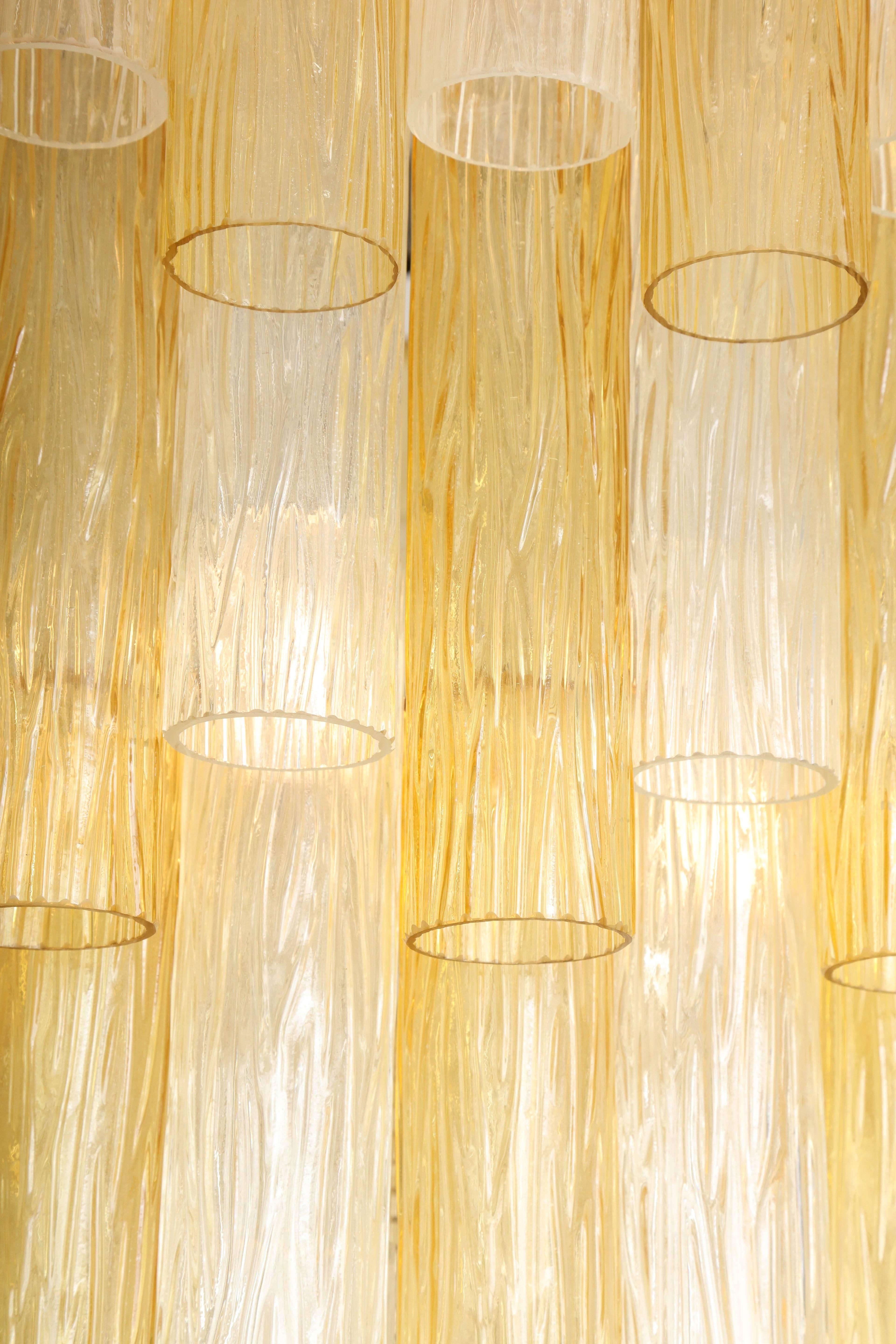 Kronleuchter aus klarem und goldenem Muranoglas und Chrom, Italien (Italienisch) im Angebot