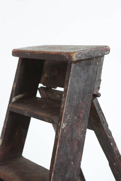 Rustic Seven Step Wooden Ladder at 1stDibs