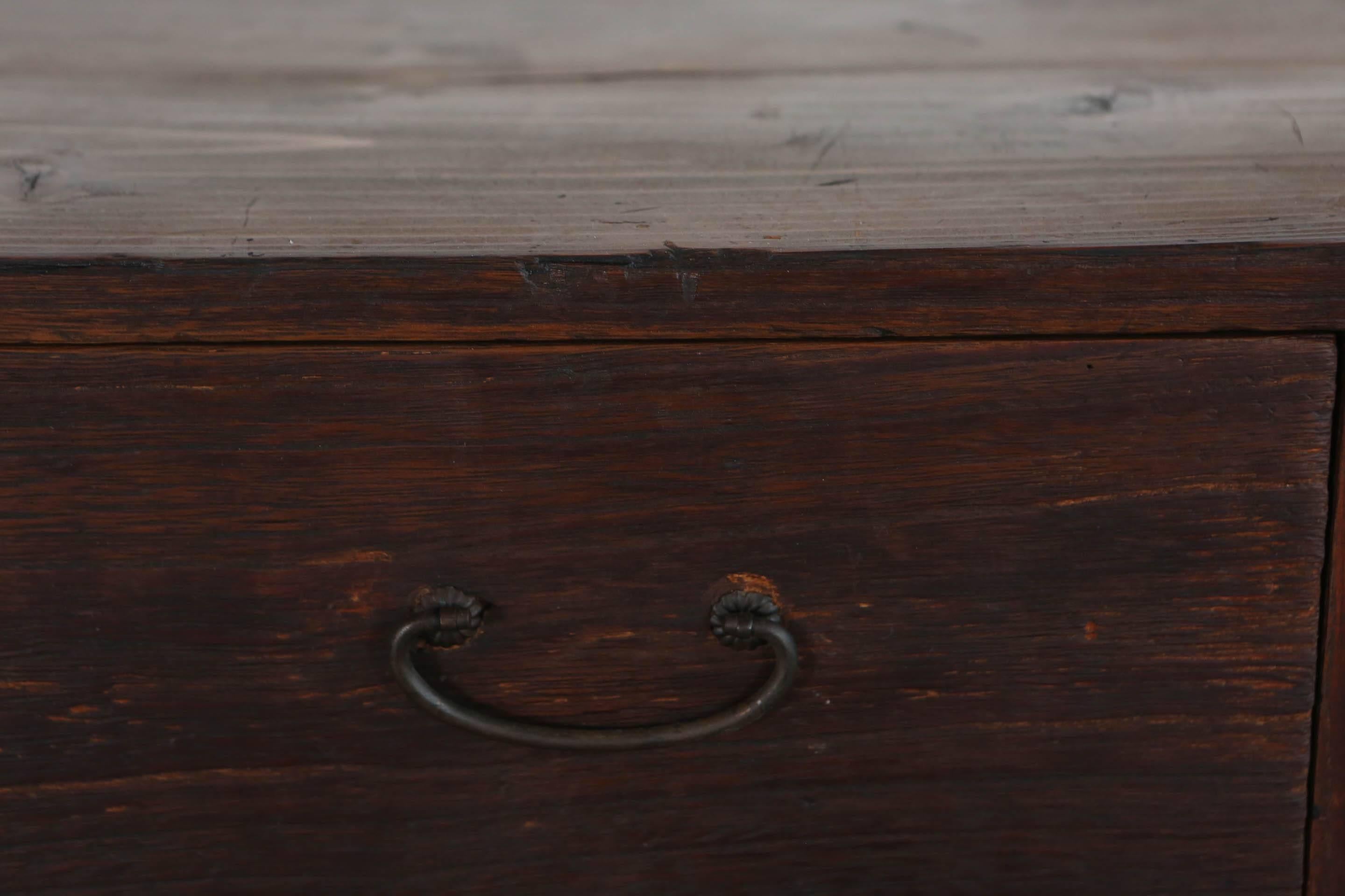 Early 20th Century Rustic Large Two-Piece Japanese Tansu