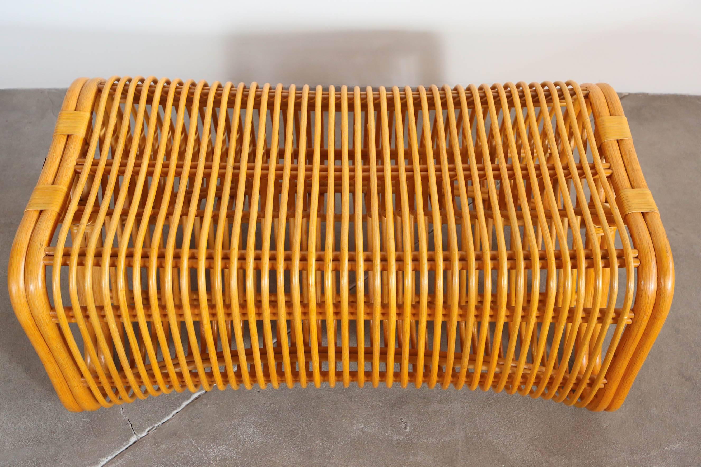20th Century Curved Bamboo Coffee Table