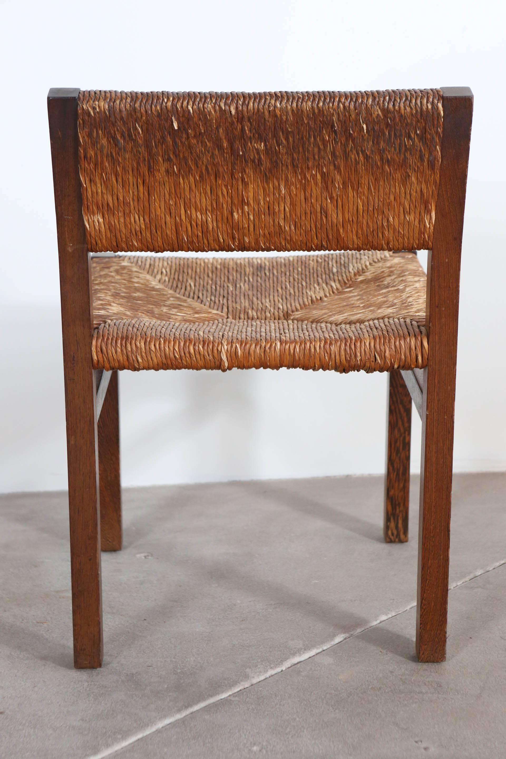 20th Century Set of Two Rush Dining Chairs
