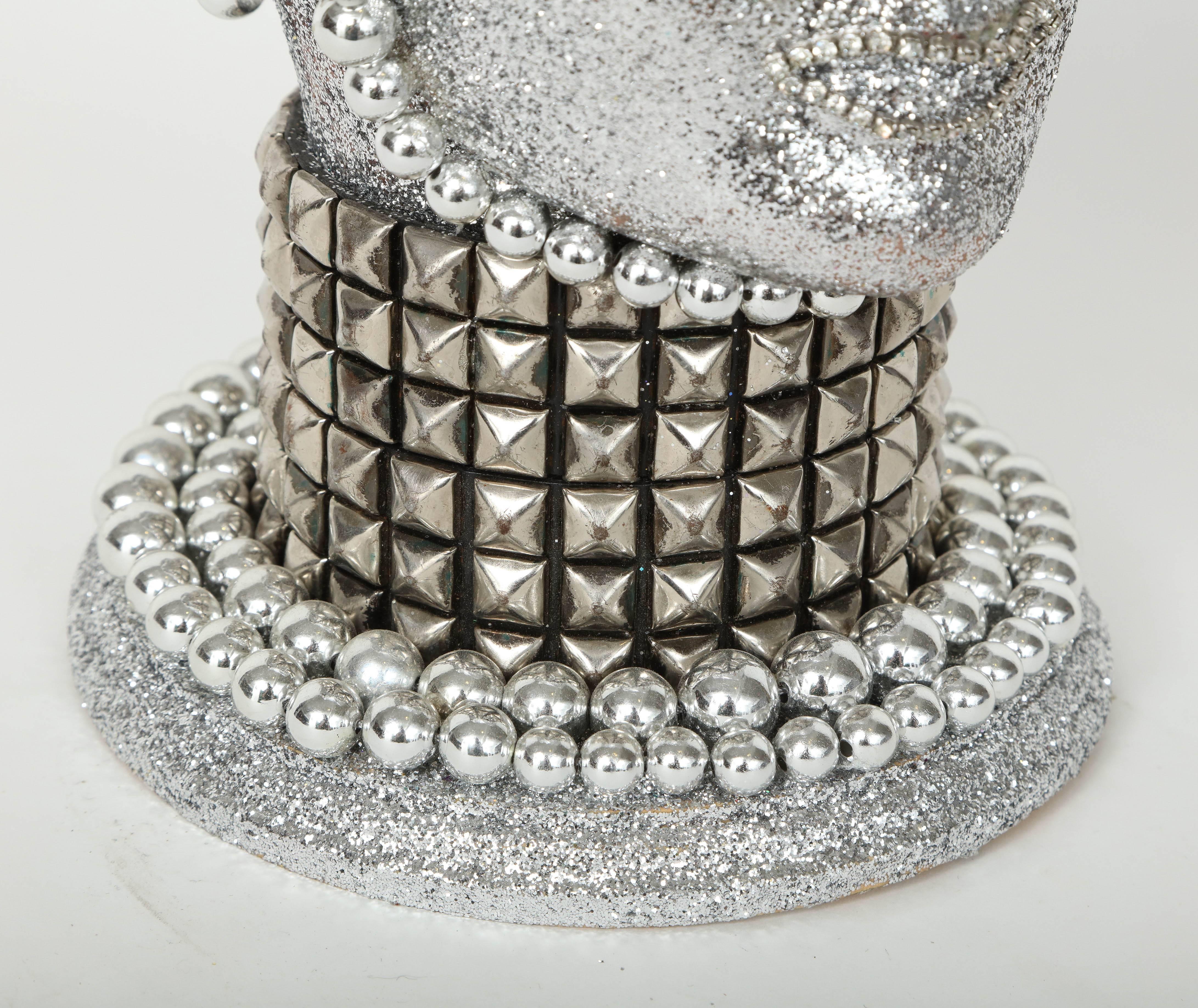 Modern Silver Metallic Android Bust by W. Beaupre For Sale