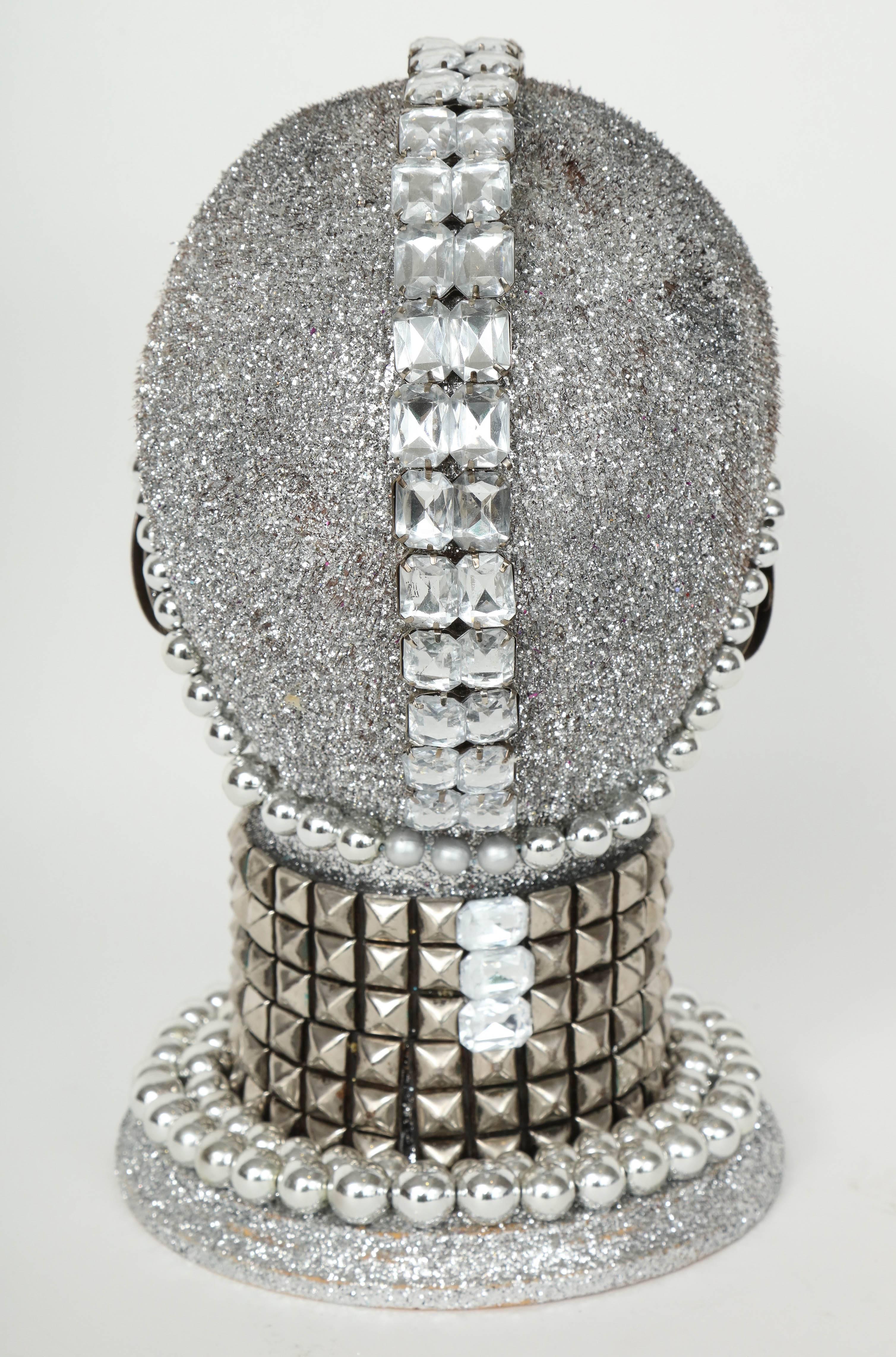 Silver Metallic Android Bust by W. Beaupre For Sale 1