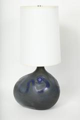 Michael Bang Midnight Blue Glass Orb Lamps