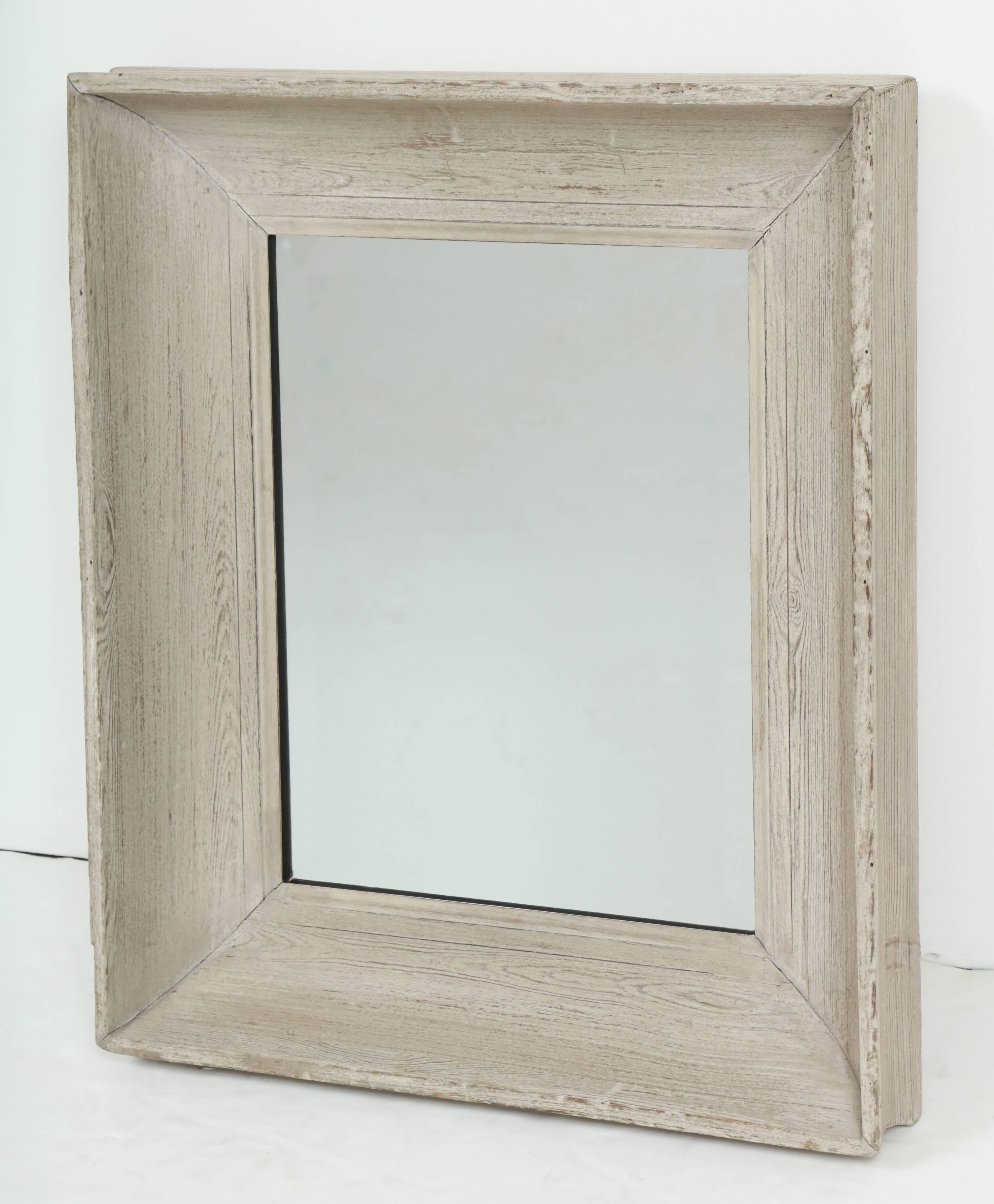 Raw Oak Framed Mirror In Excellent Condition In New York, NY