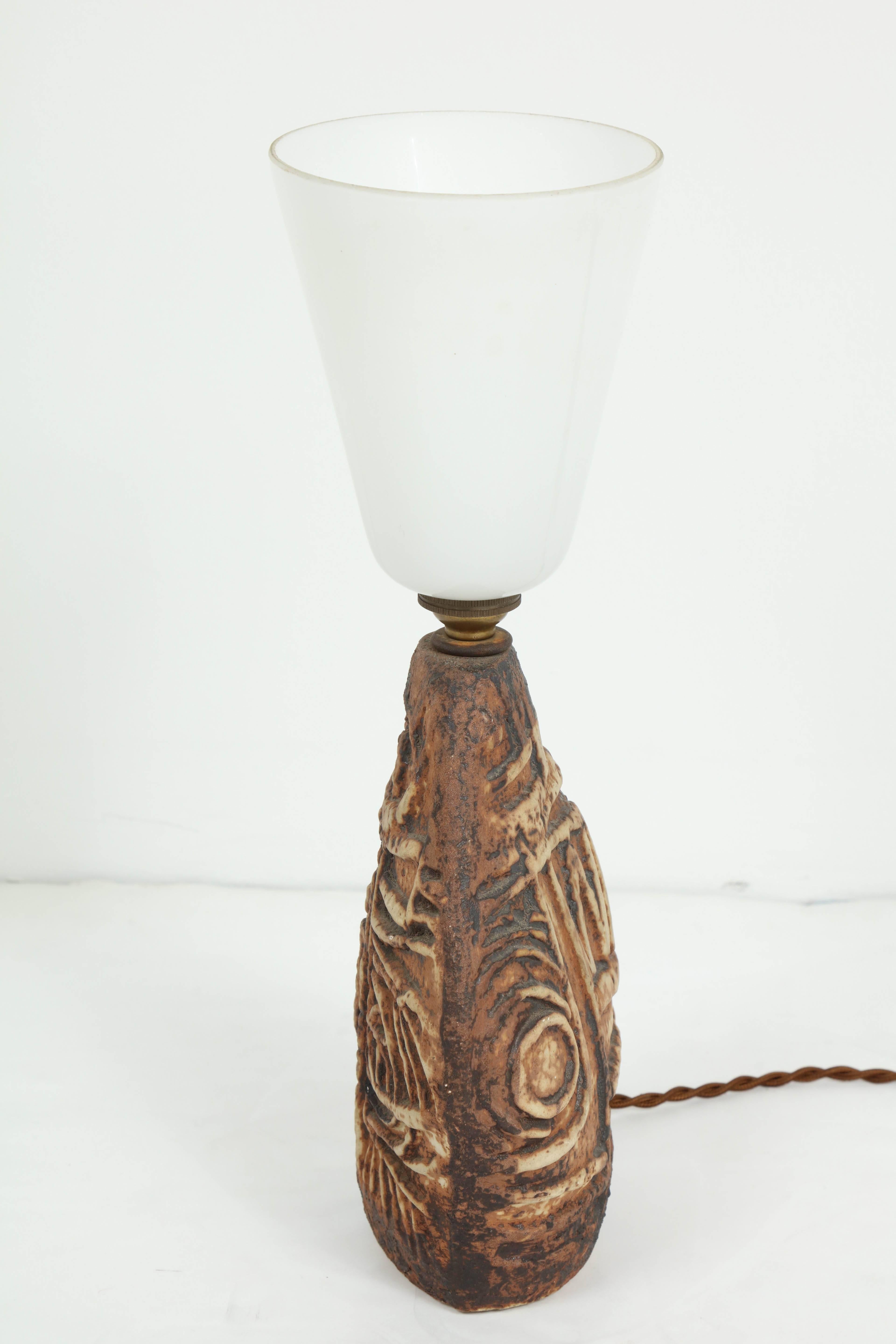 Mid-20th Century French Stoneware Lamp