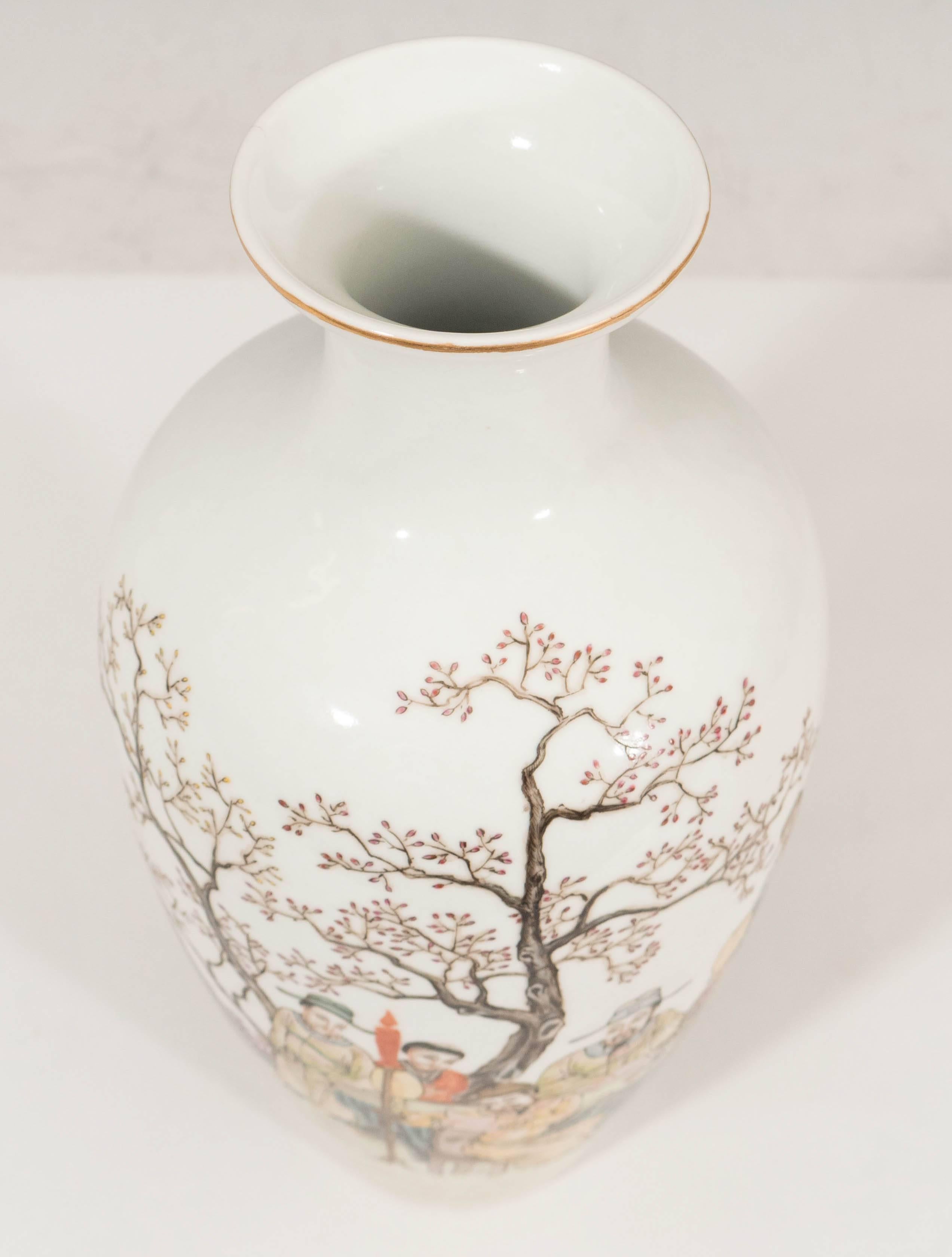 Chinese Baluster Porcelain Vase, Marked In Good Condition In New York, NY