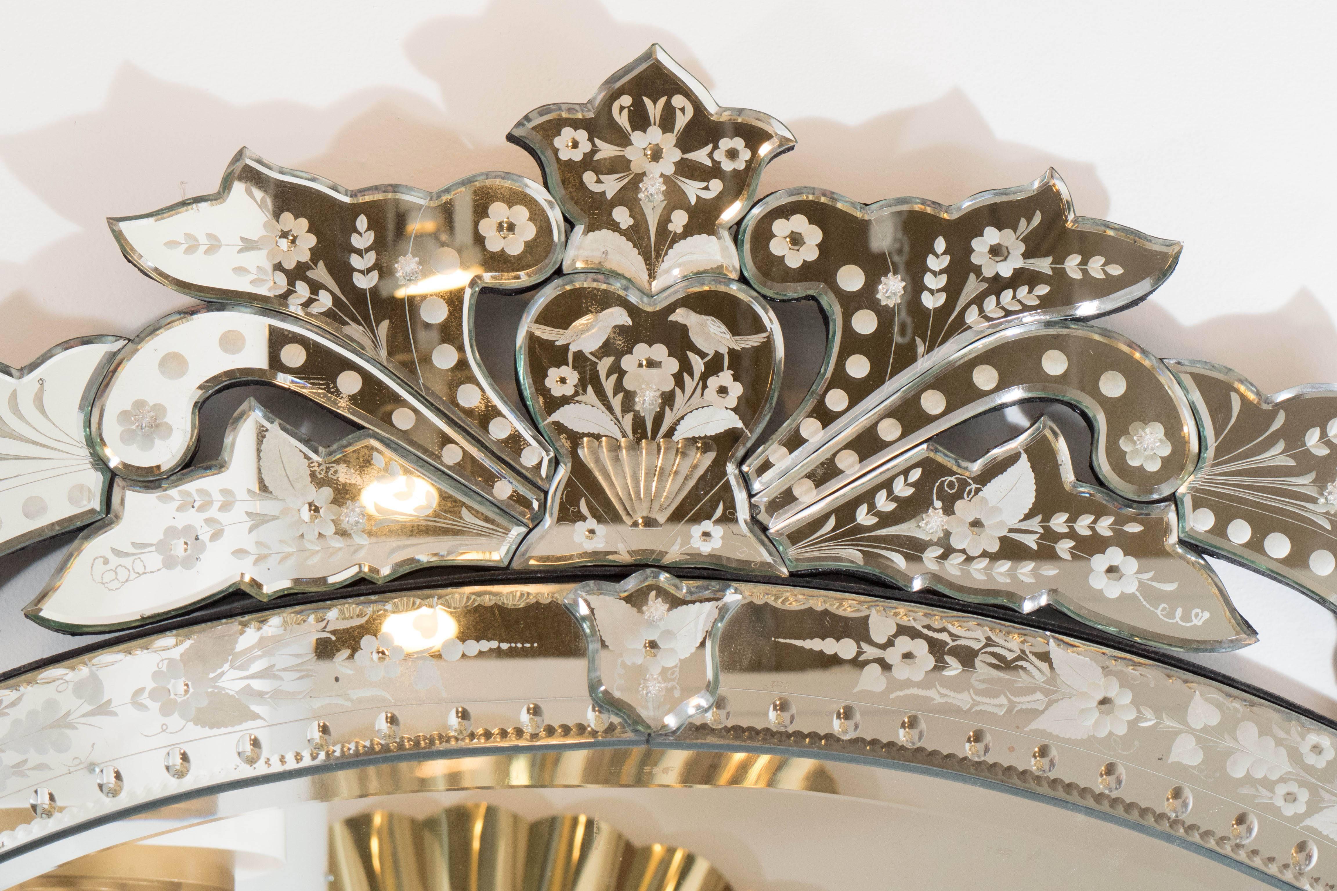 Impressive Hollywood Regency Style Venetian Mirror In Good Condition In New York, NY