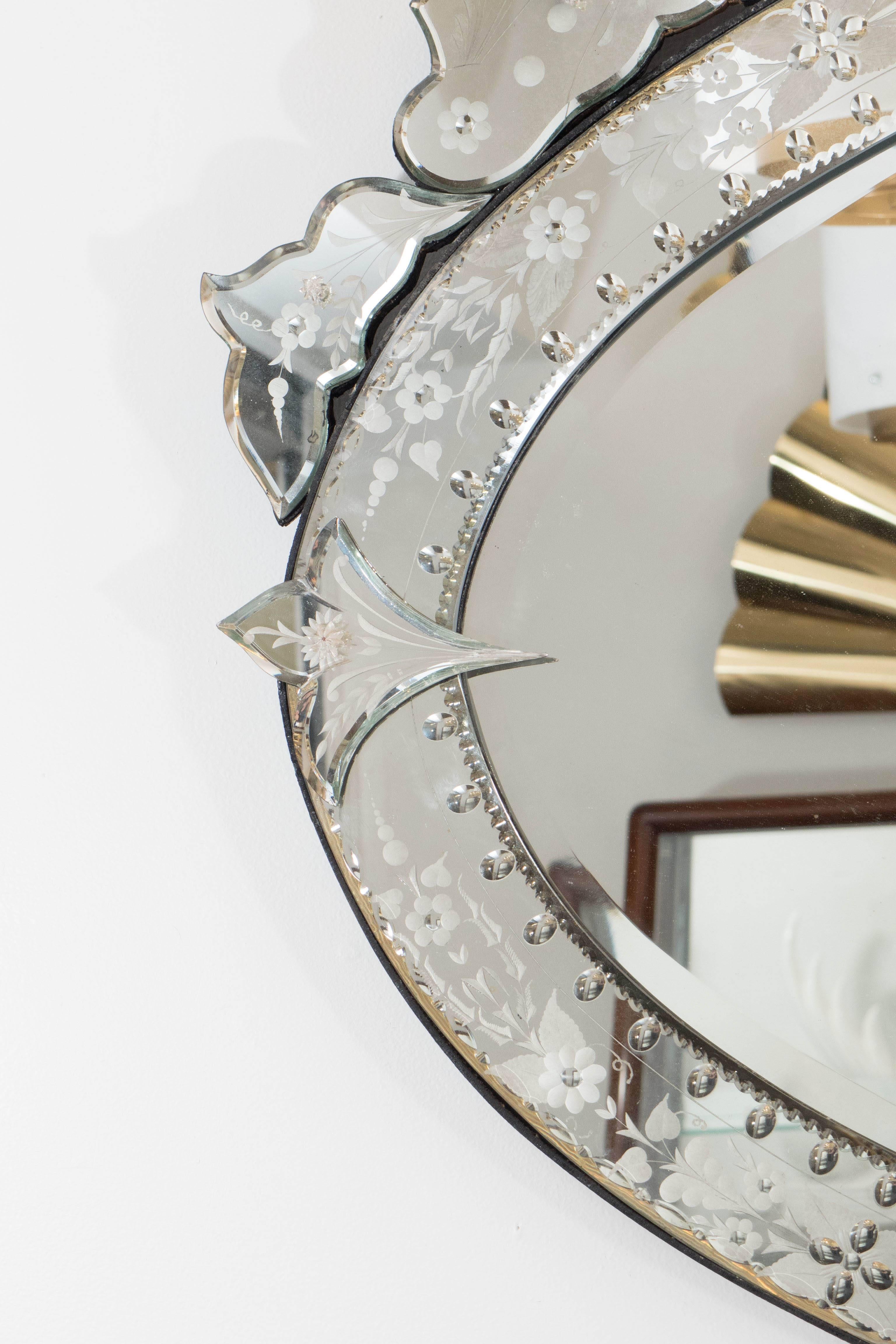 Mid-20th Century Impressive Hollywood Regency Style Venetian Mirror