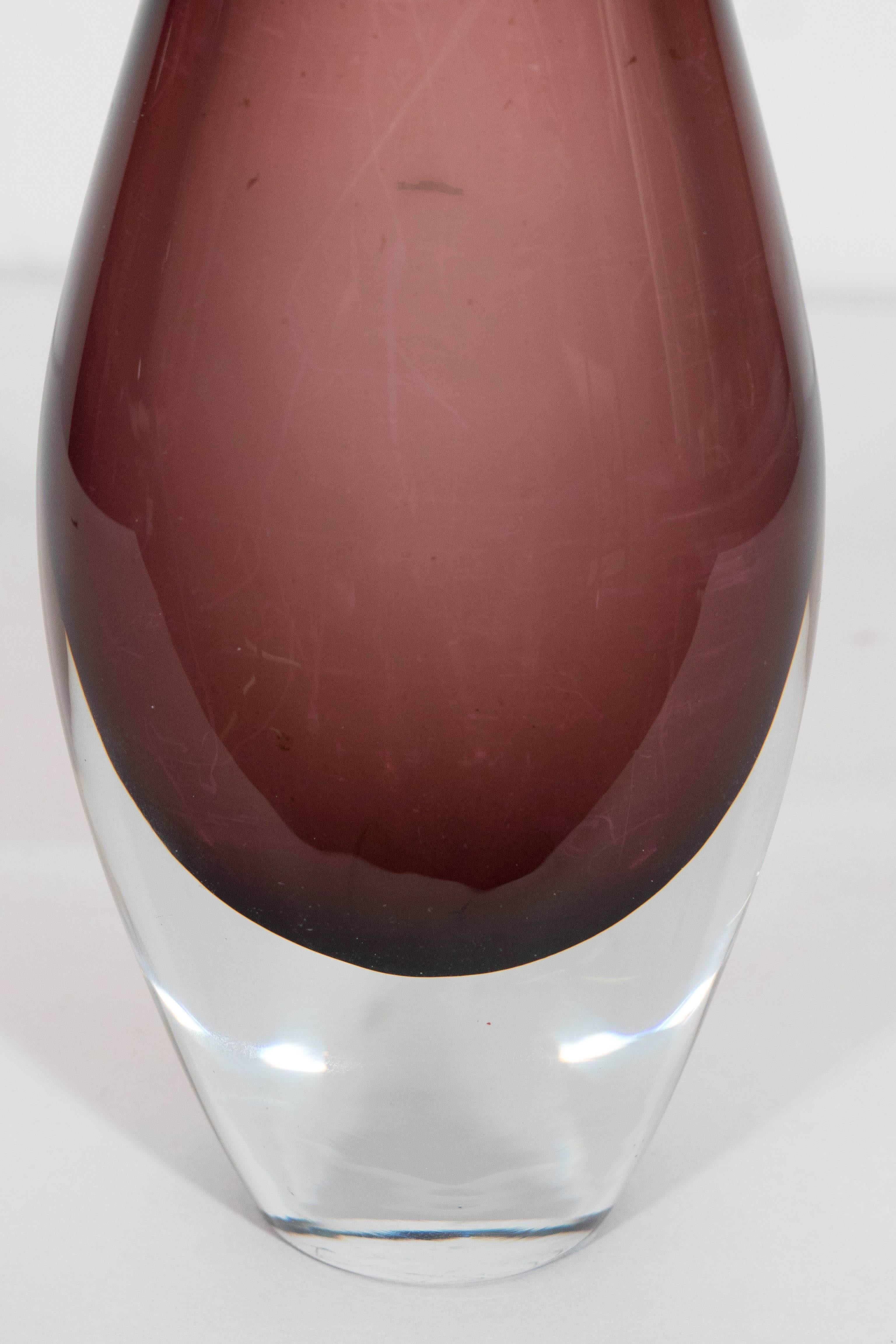 Murano Glass 'Sommerso' Vase in Amethyst In Good Condition In New York, NY