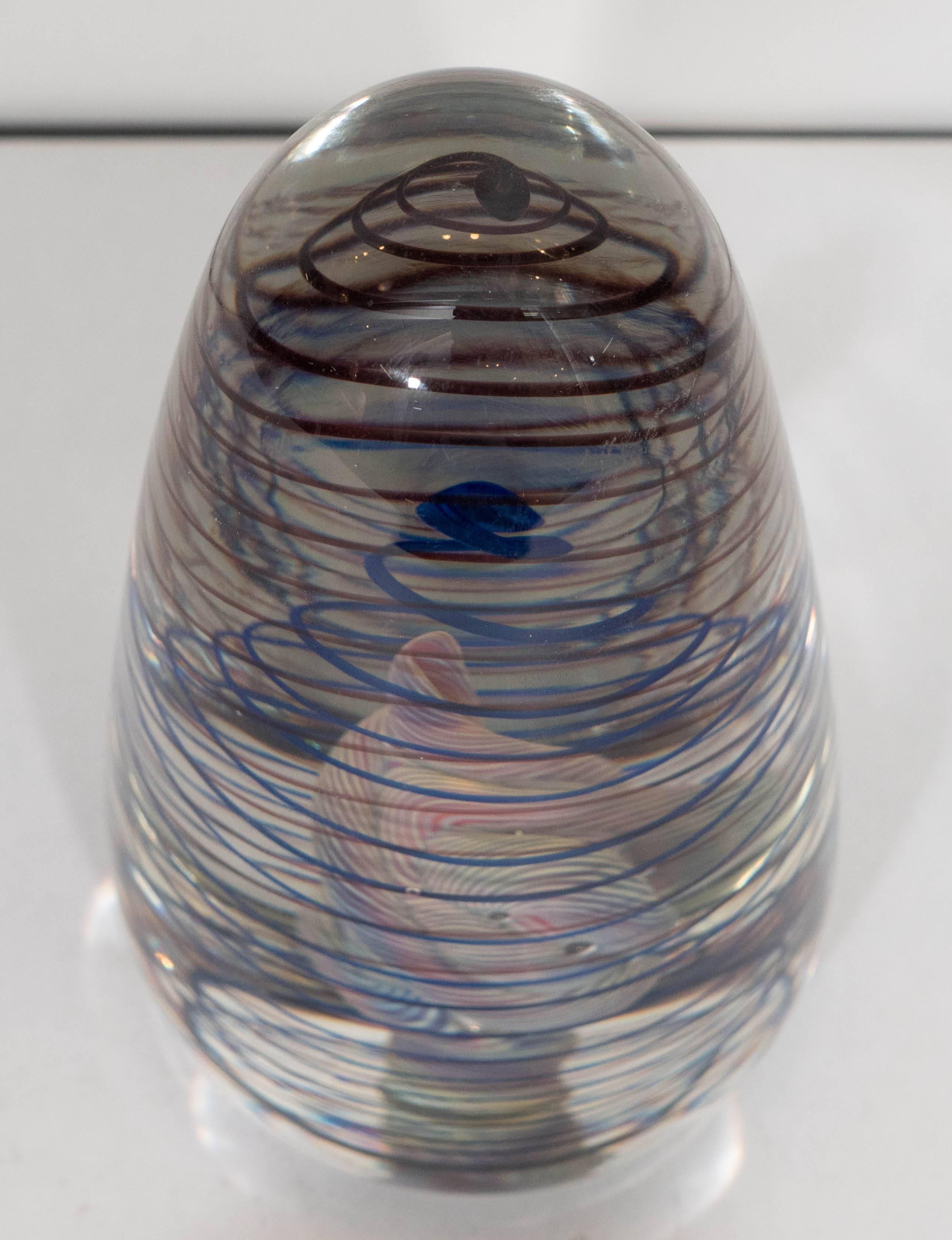 American Henry Summa Art Glass Paperweight
