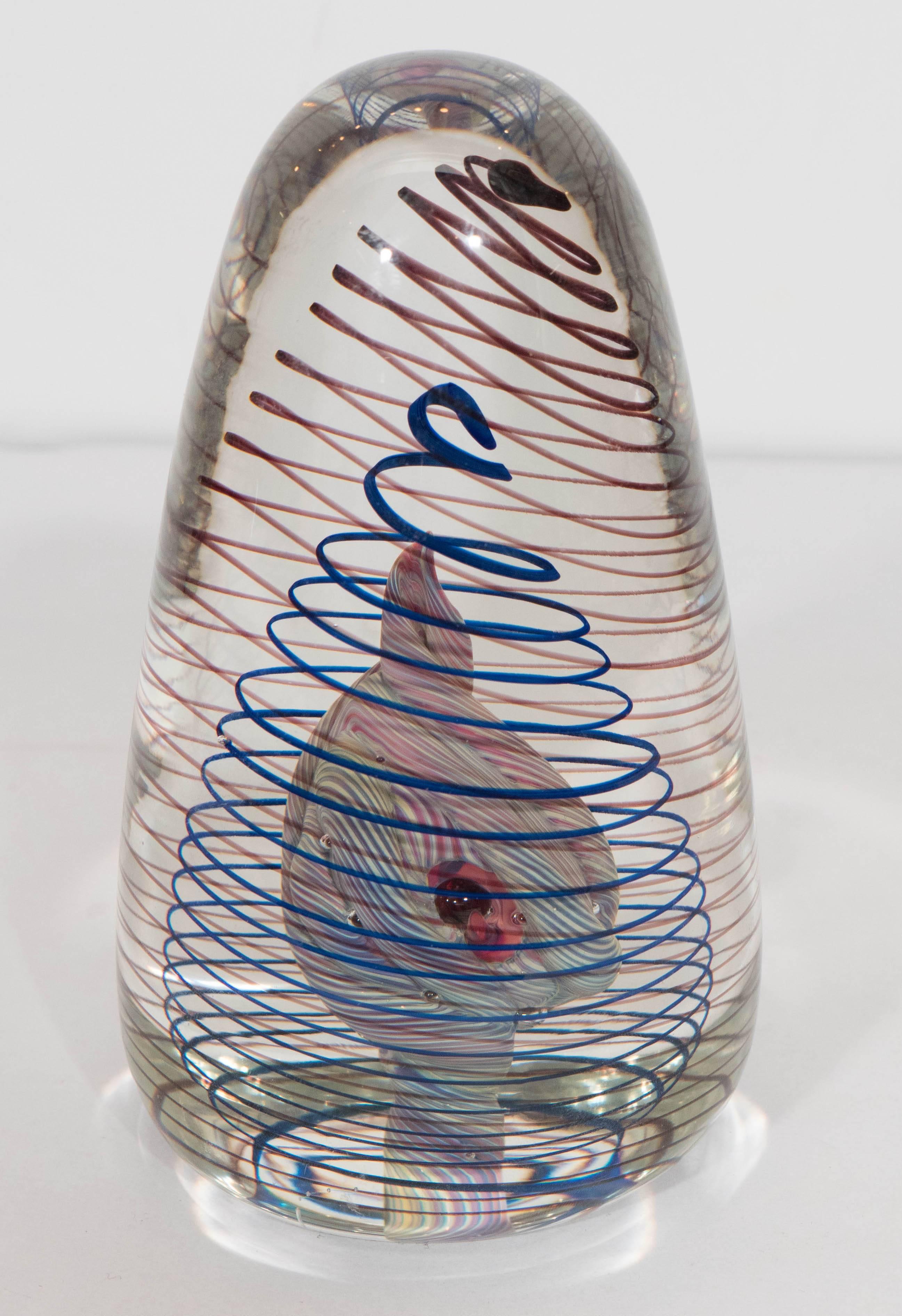 Blown Glass Henry Summa Art Glass Paperweight
