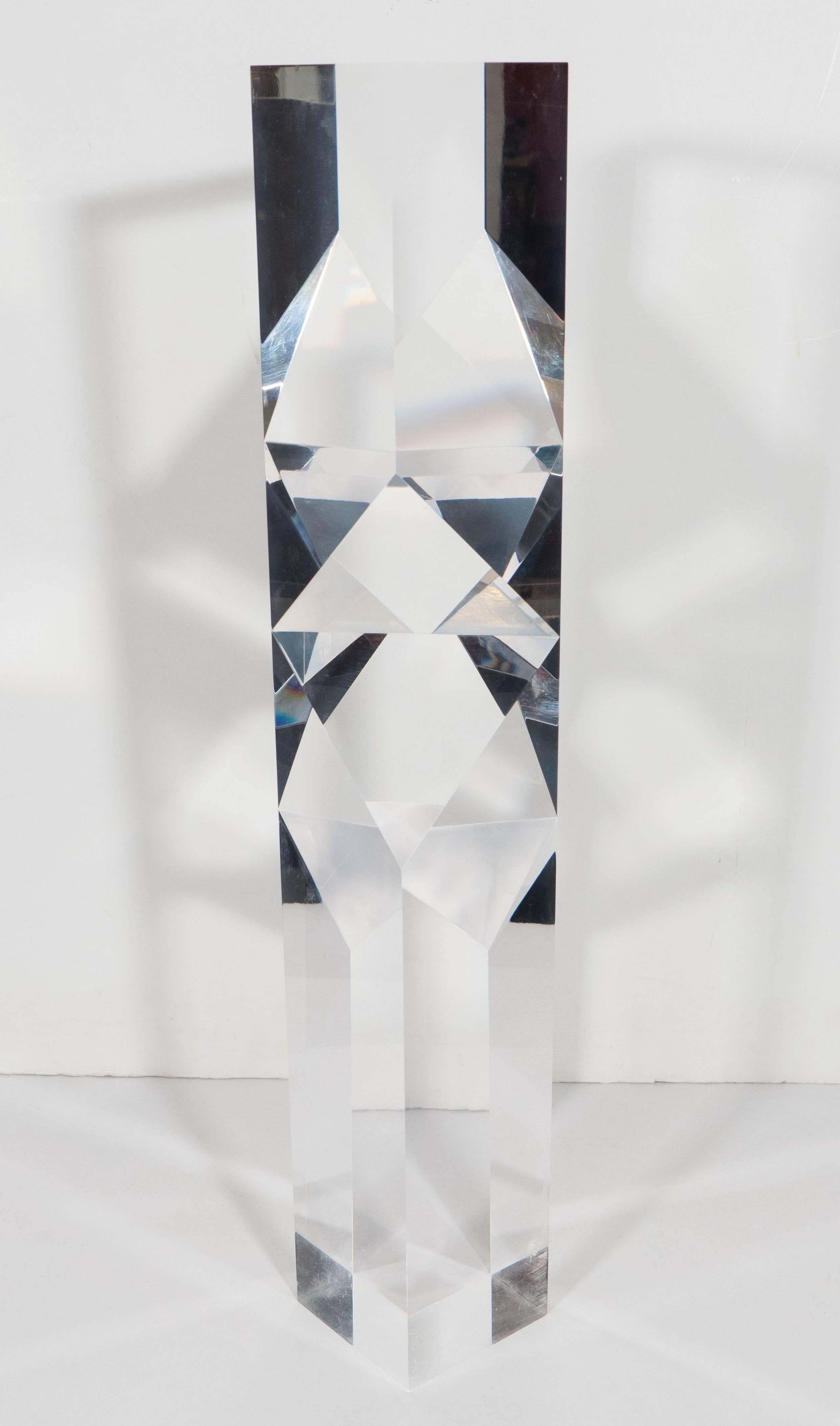 Alessio Tasca Lucite Prism Column Sculpture 1