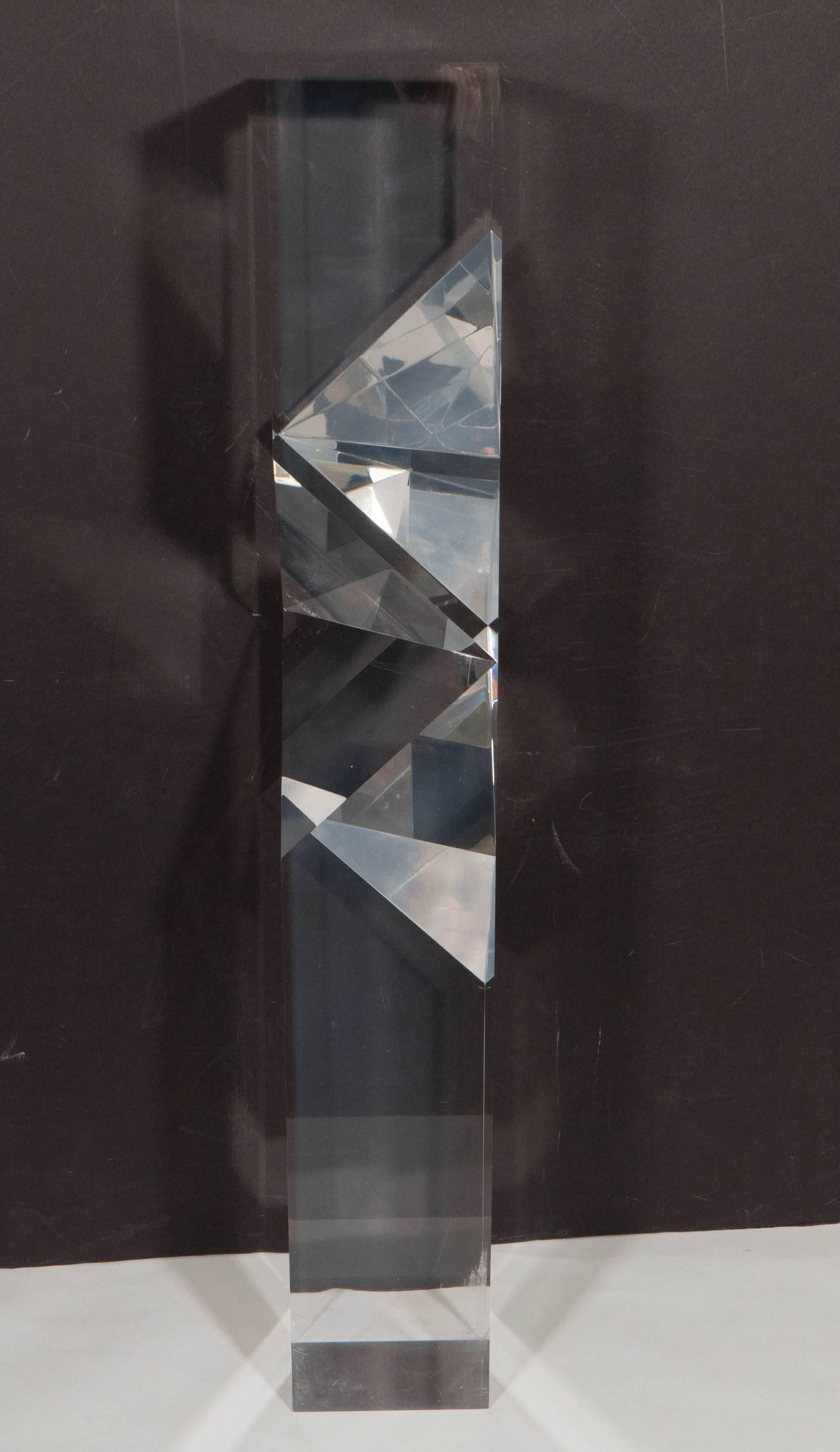Alessio Tasca Lucite Prism Column Sculpture 3