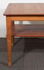 Scandinavian Modern Teak Side Table with Shelf by Johannes Hansen of Denmark