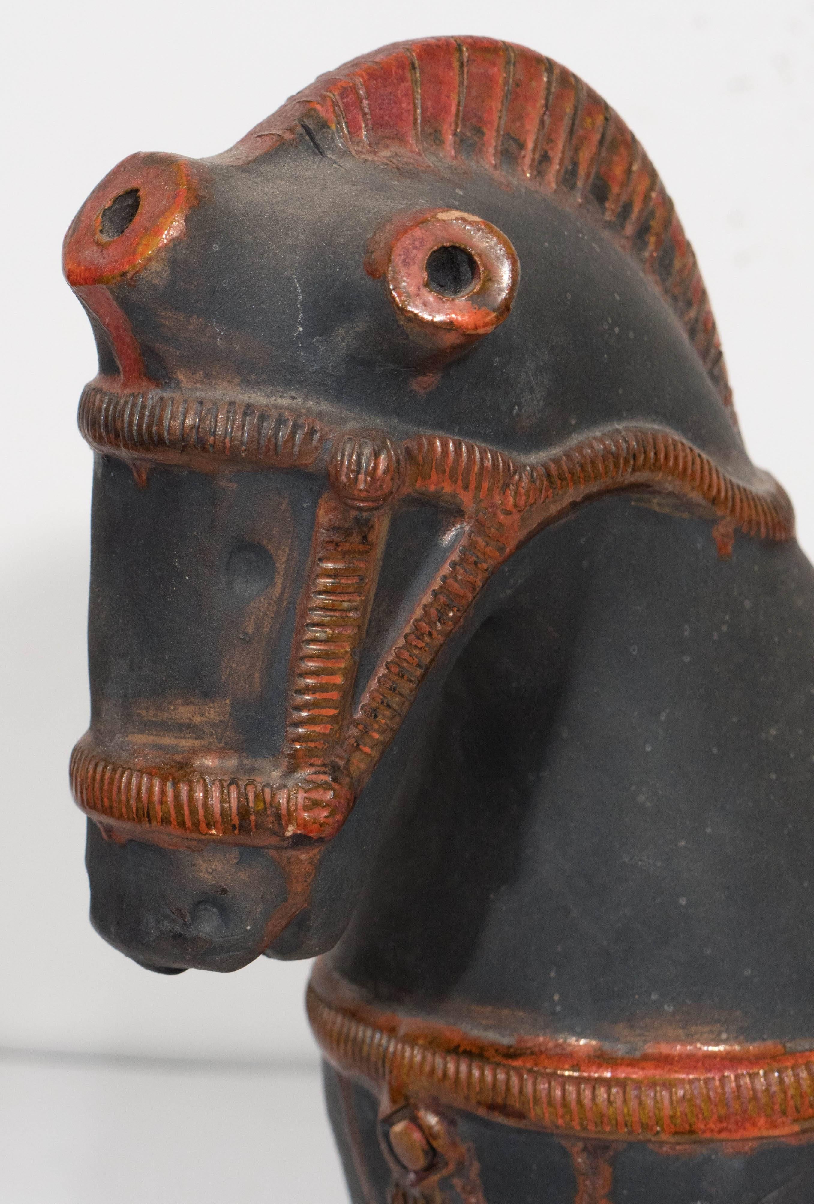 Italian Matte Black Horse Statue for Raymor