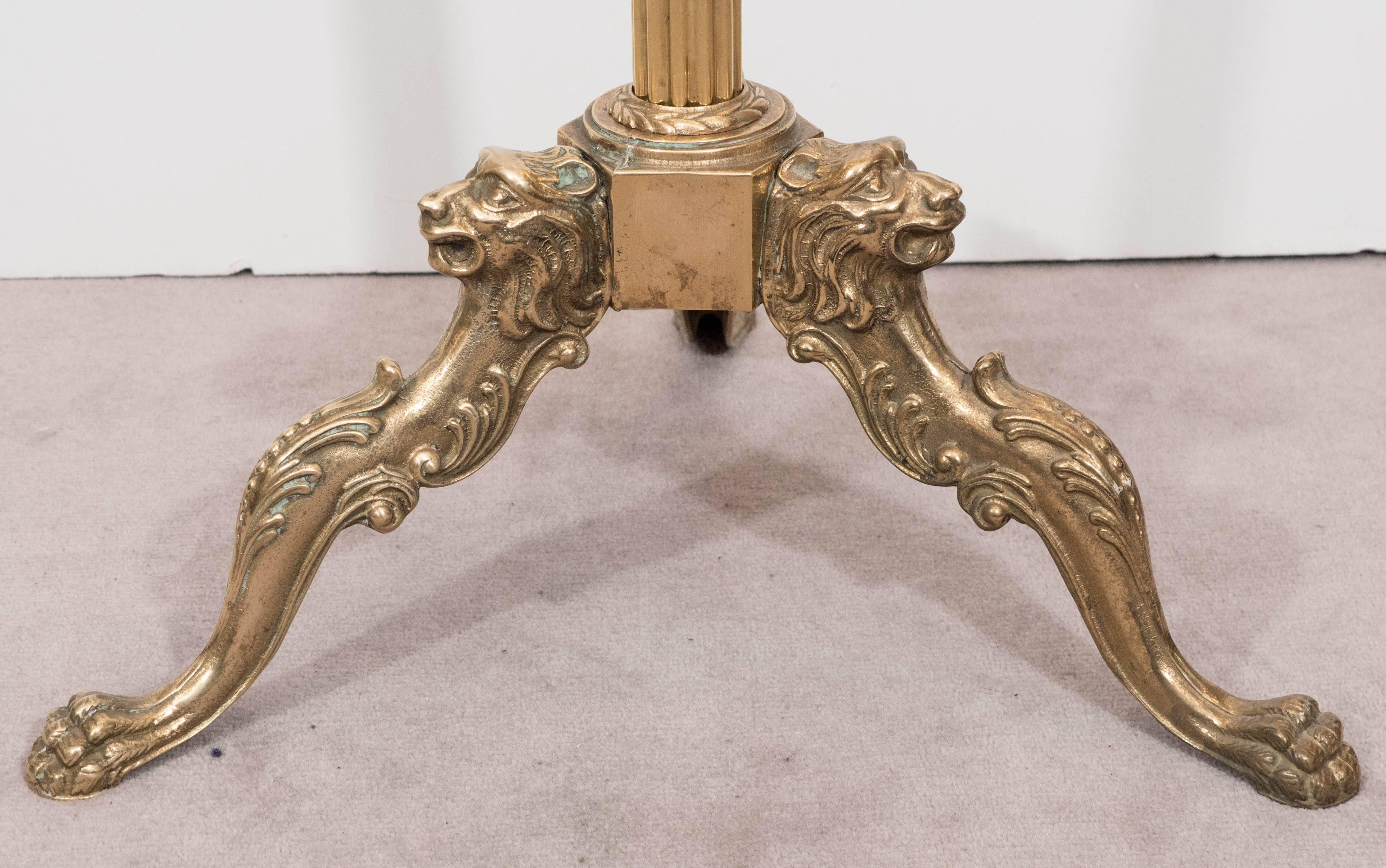 Mid-Century Italian Gentlemen's Brass Valet with Lion's Head Trim 2