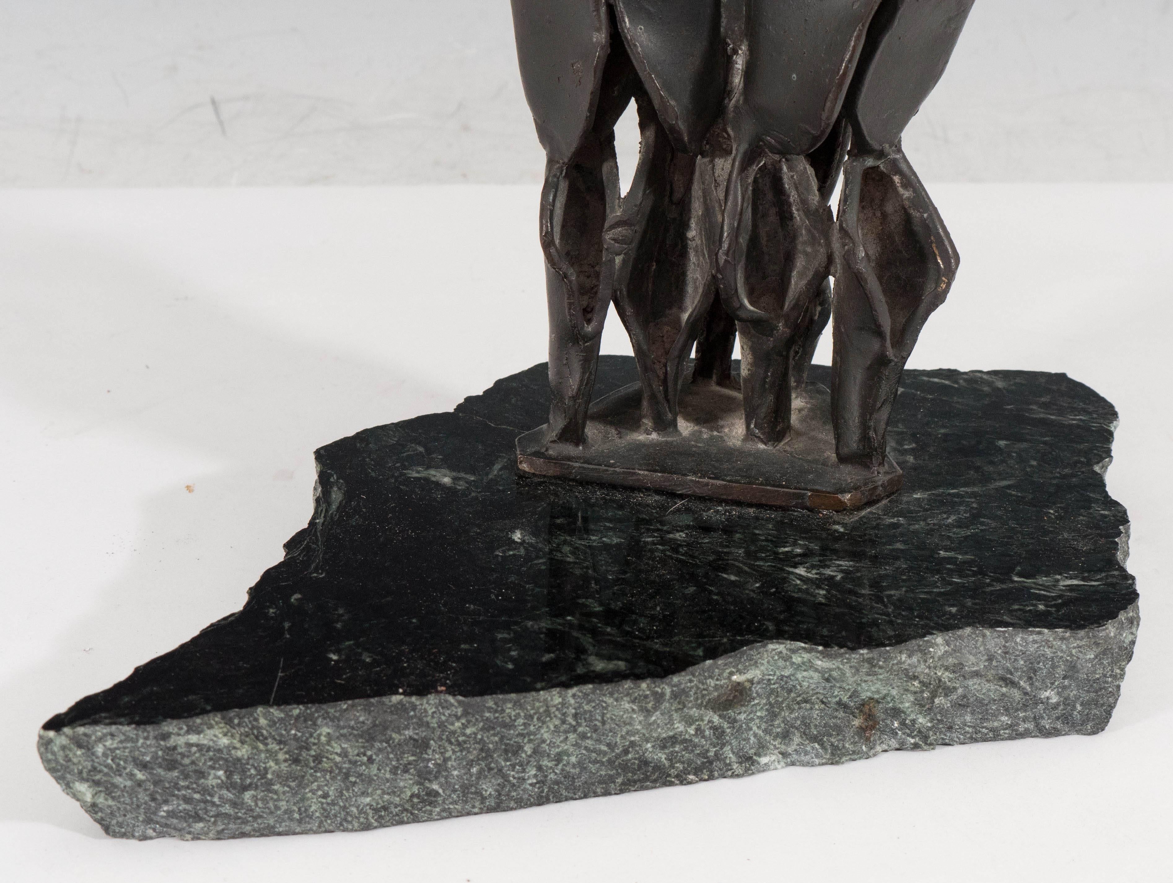 Bronze Abstract Sculpture in the Brutalist Style, Unsigned 3