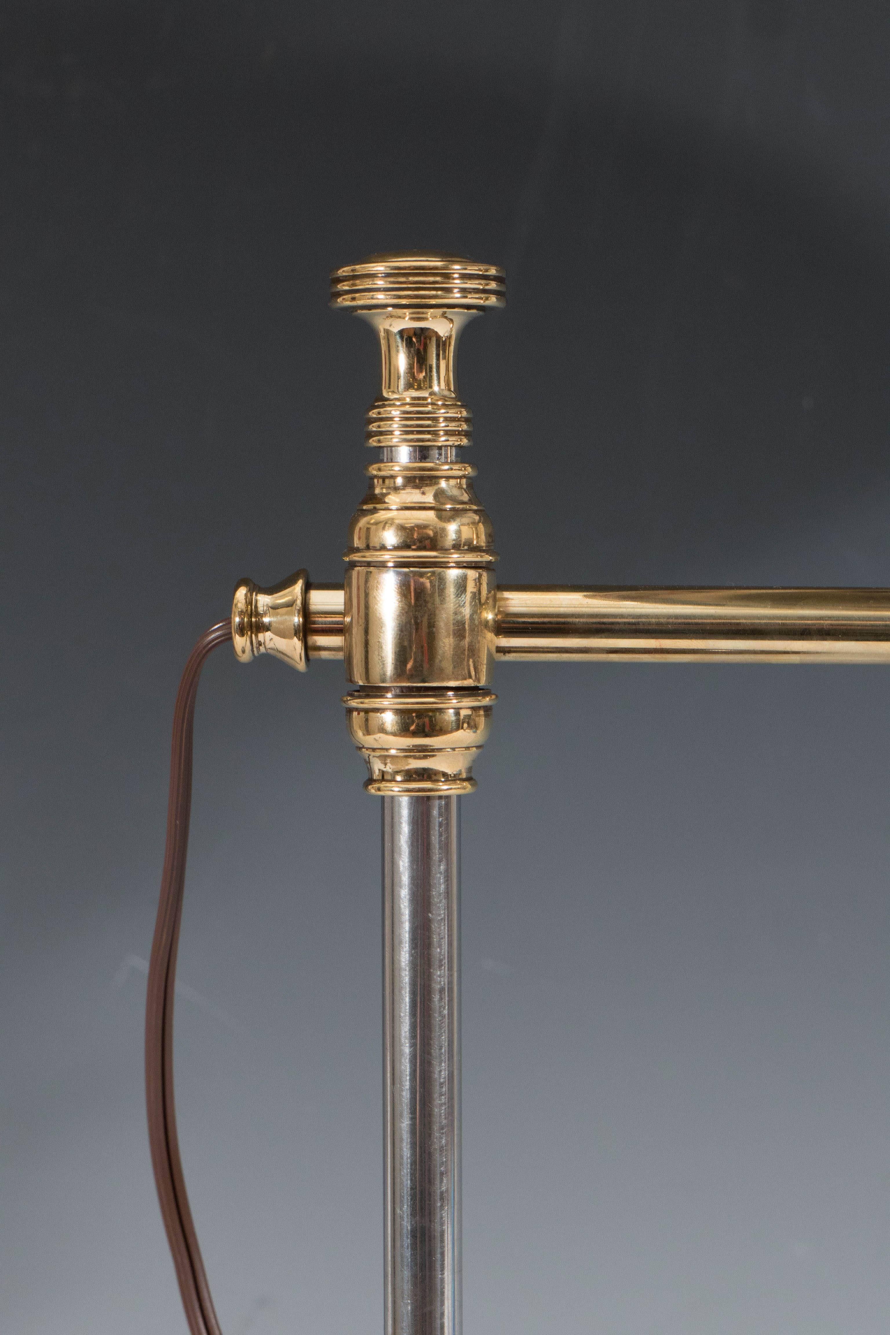 Mid-Century Modern Scandinavian 1940s Table Lamp in Chrome-Plated Brass
