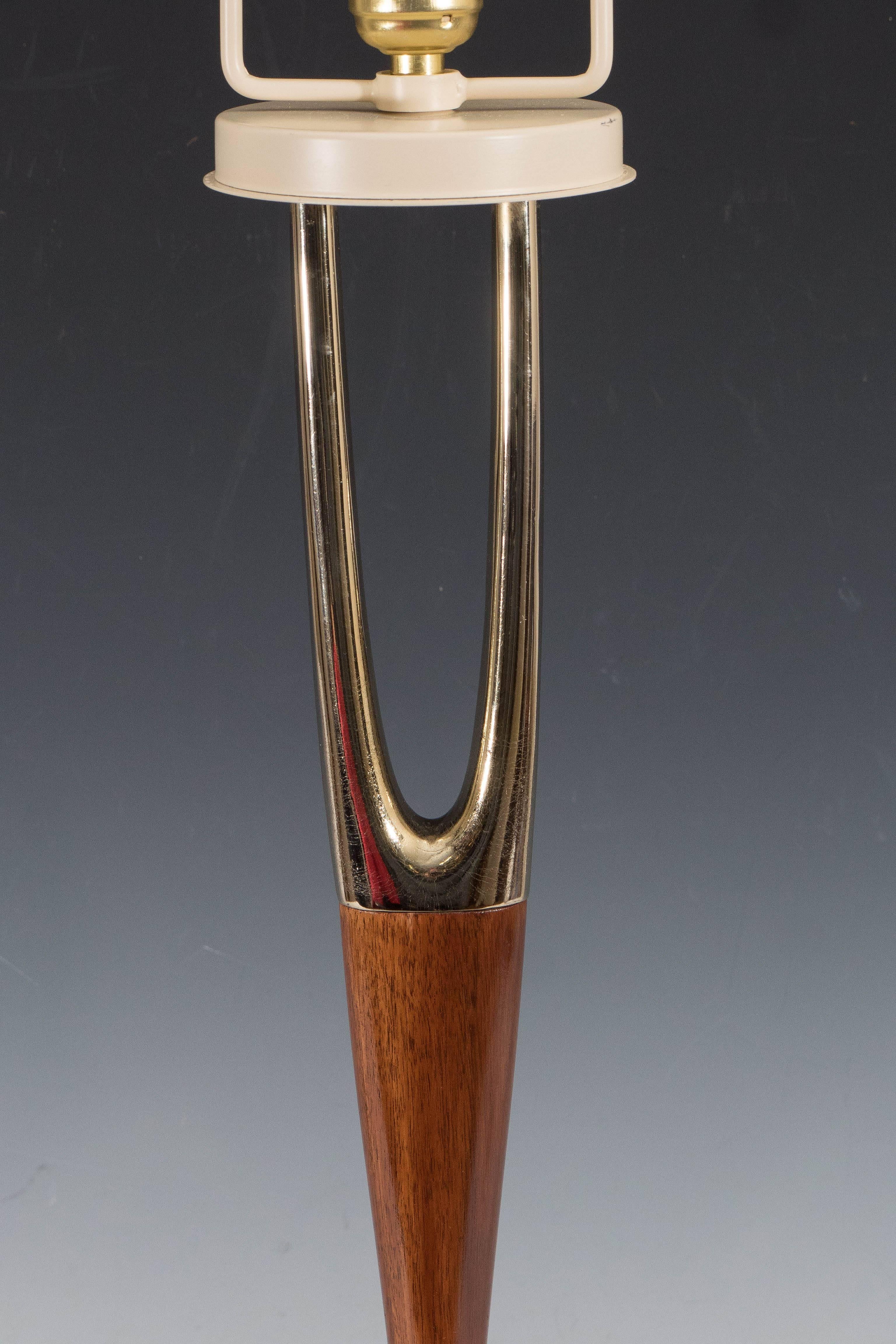 Mid-Century Modern Pair of 'Wishbone' Table Lamps by Laurel
