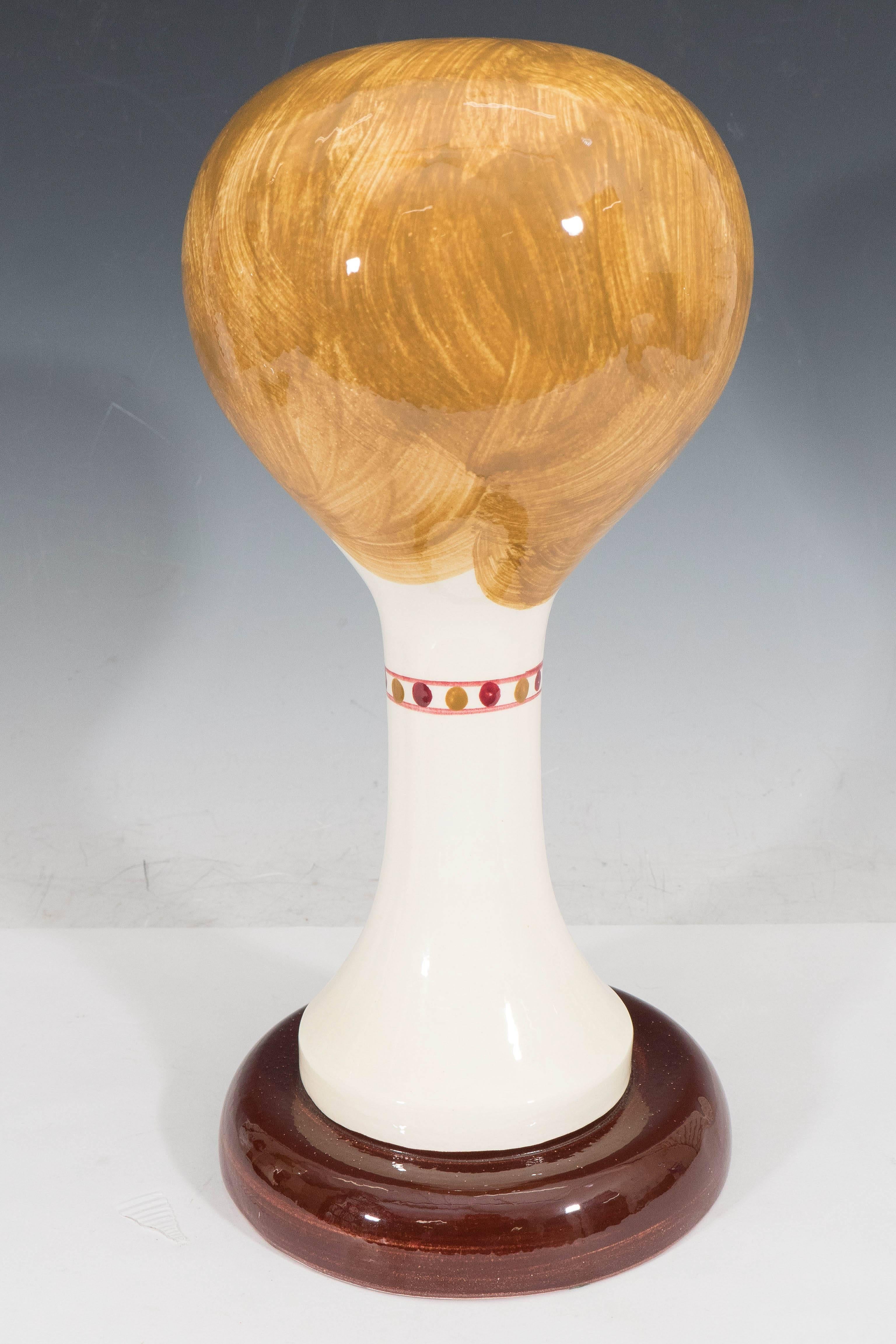 American Pair of Stangl Ceramic Hat and Wig Stands