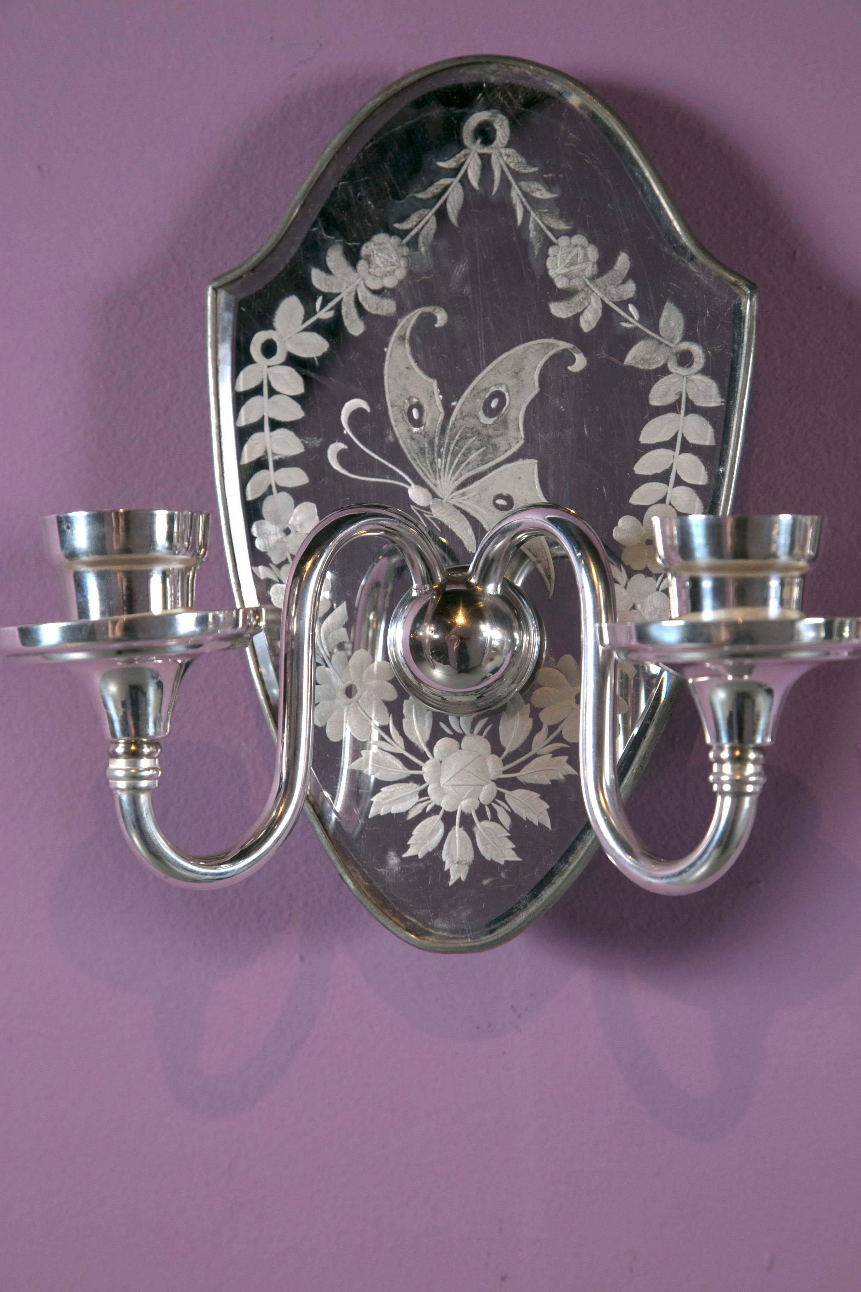 American Silver Plate Caldwell Sconces