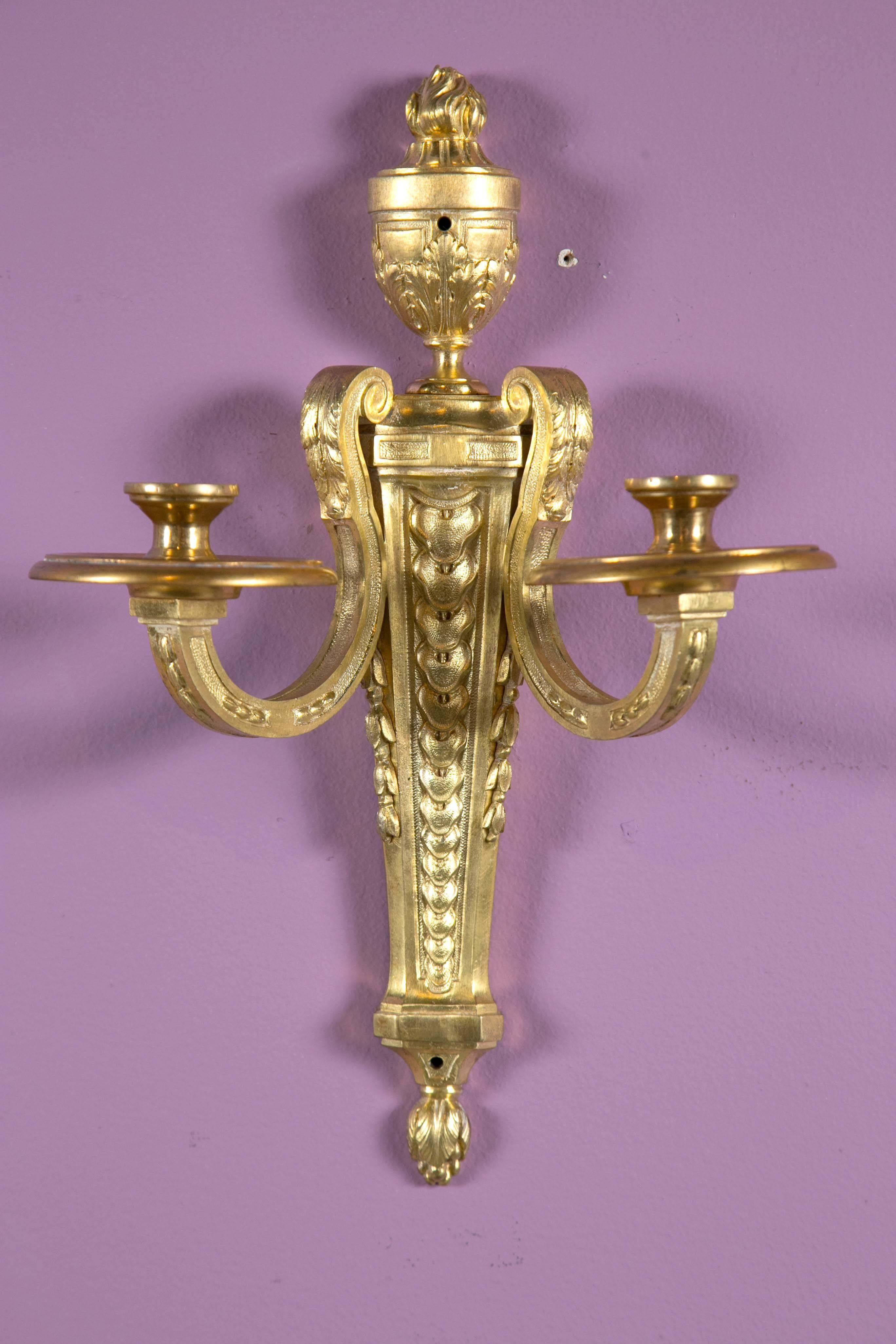 This beautiful pair of Caldwell sconces are a statement piece for that special room, circa 1920. Priced per pair.