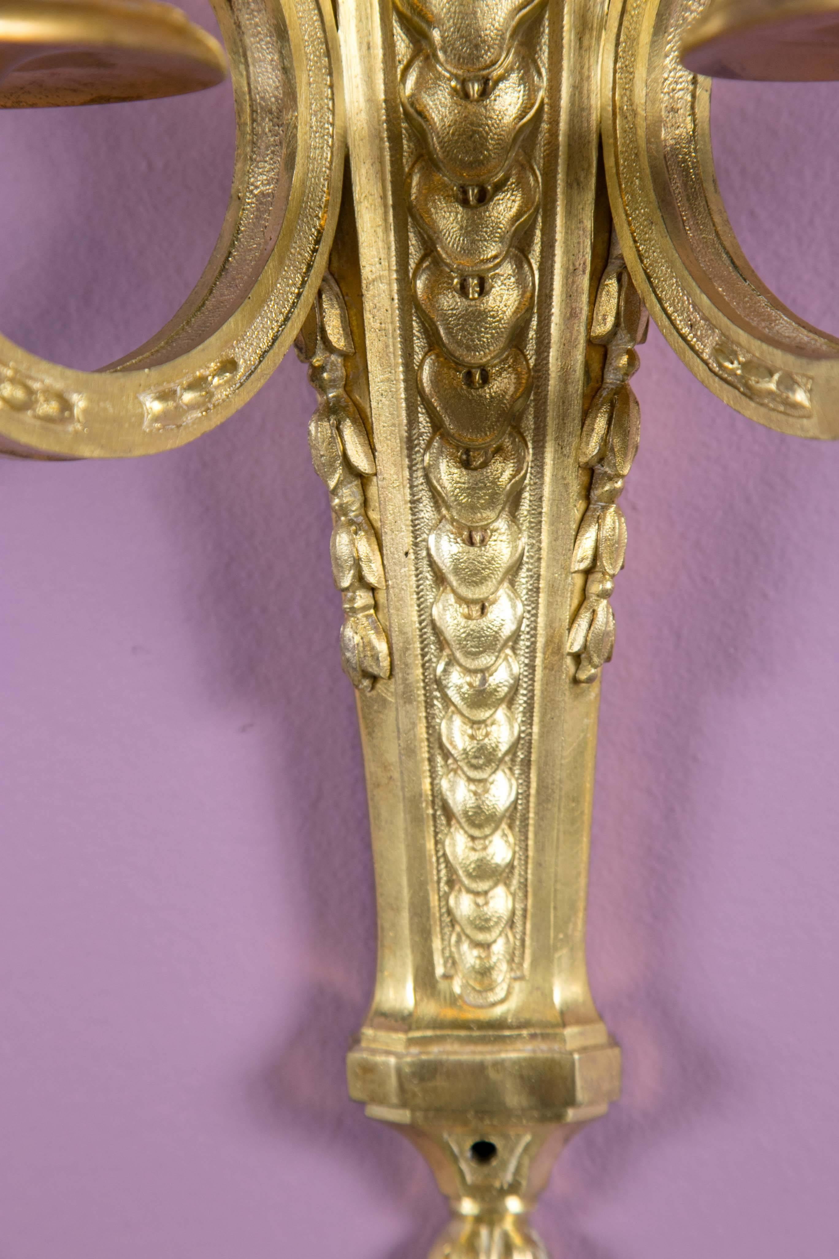 Gilt Bronze Caldwell Sconces In Excellent Condition For Sale In Stamford, CT