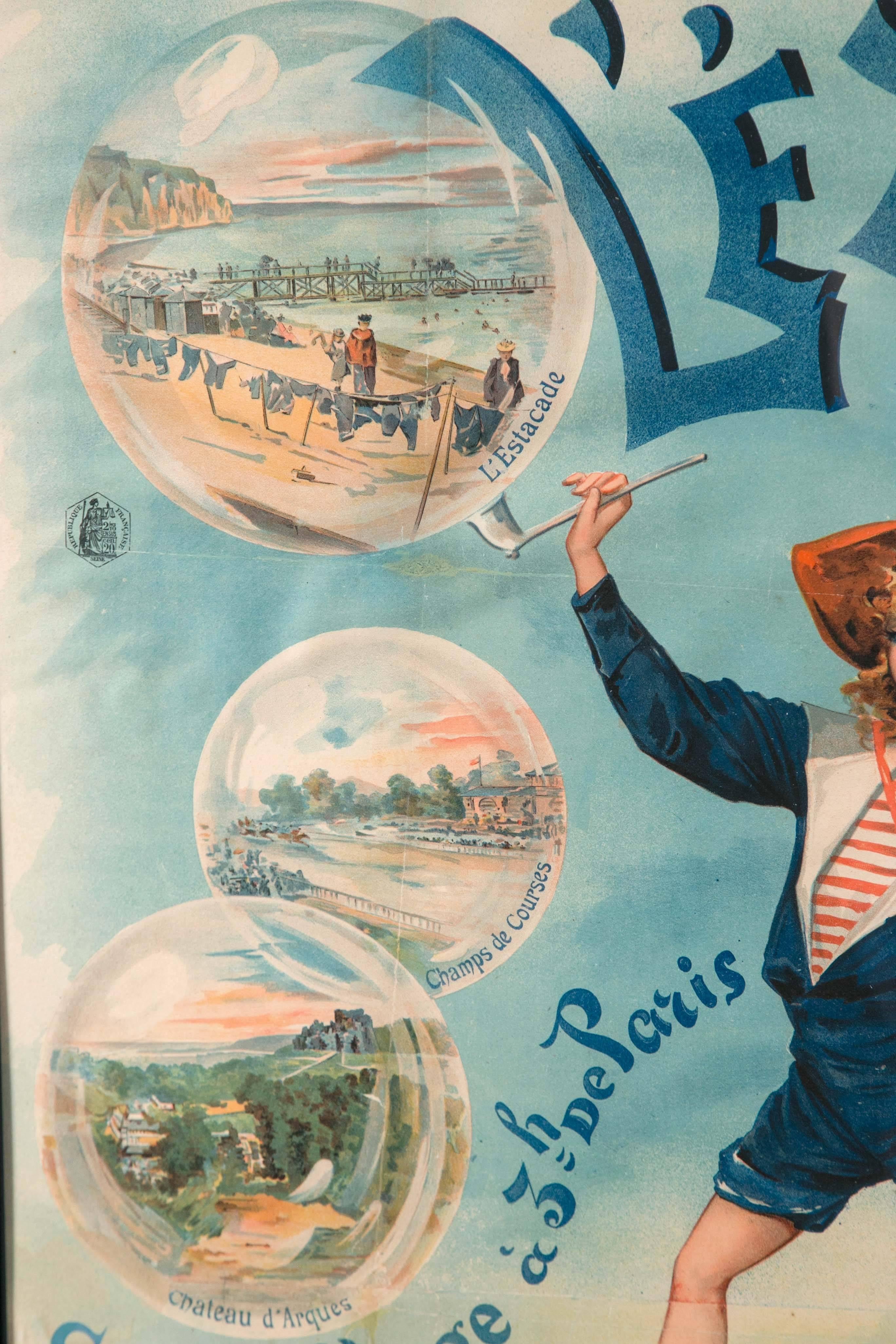 Antique French Poster In Excellent Condition For Sale In Stamford, CT