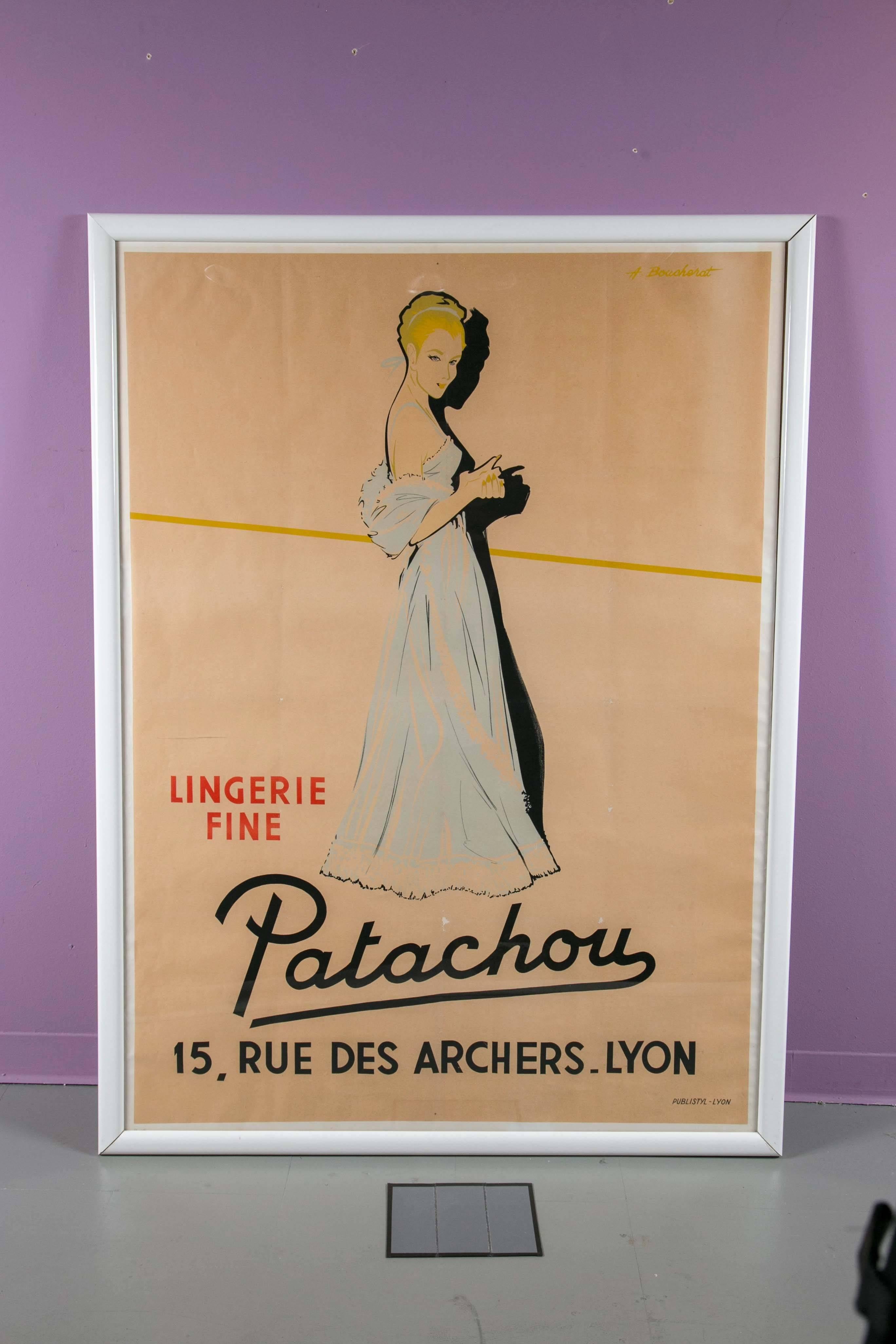 Vintage French poster, circa 1940. Custom framed.