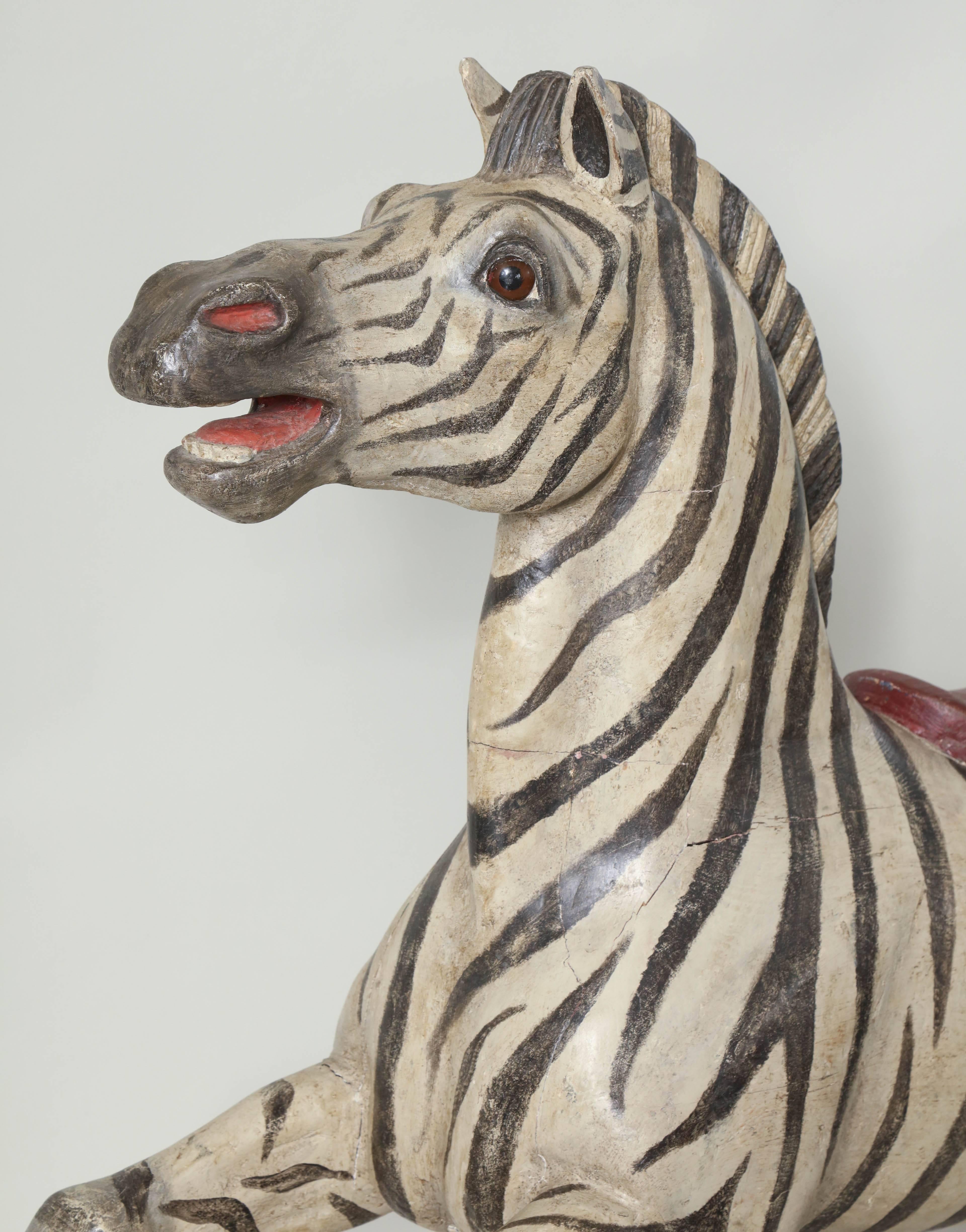 zebra carousel horse
