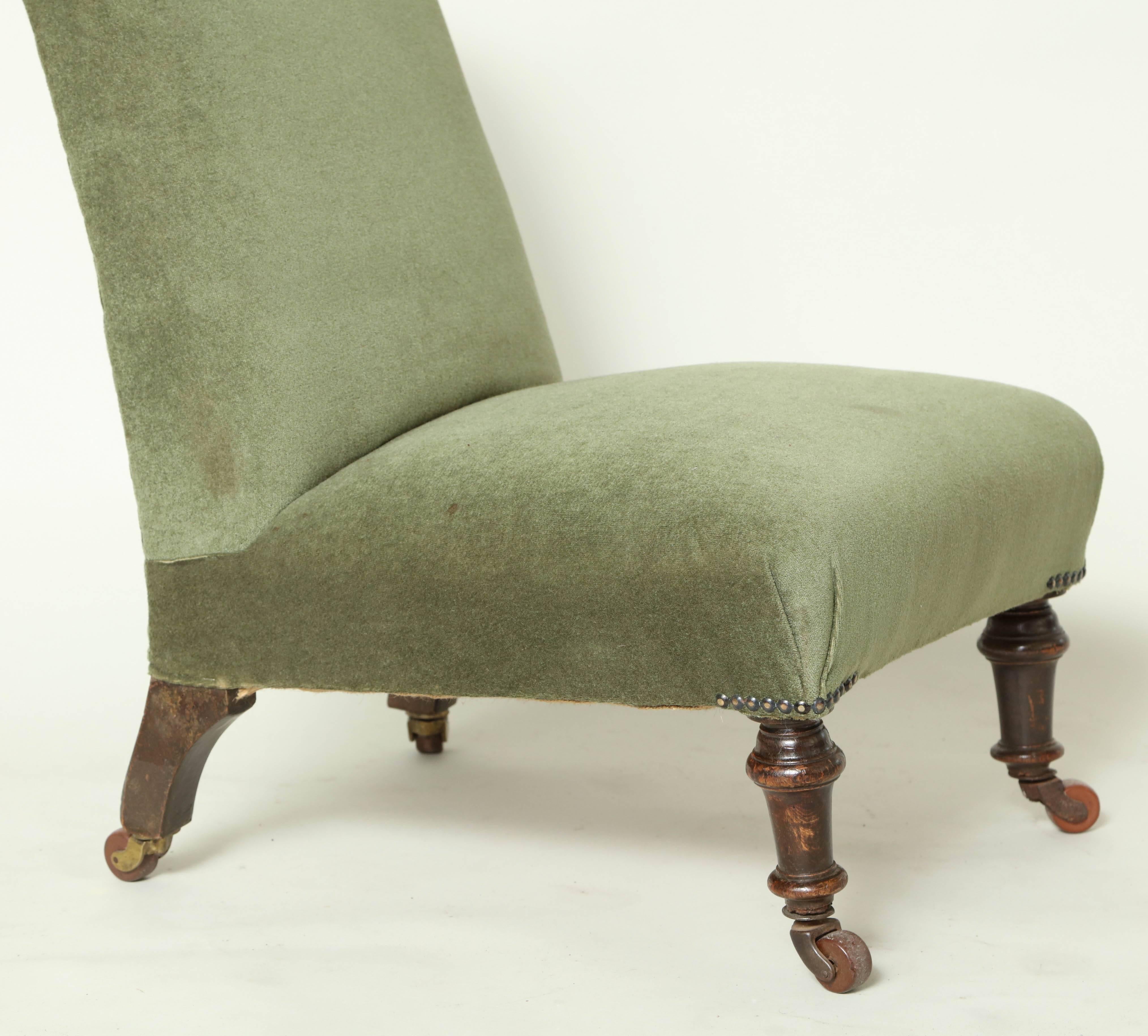 English Edwardian Upholstered Slipper Chair