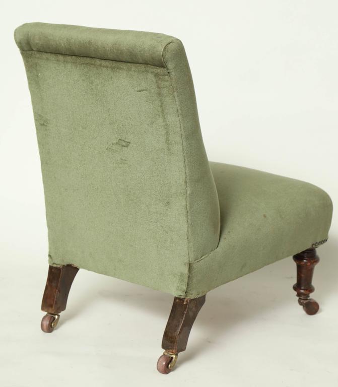 Edwardian Upholstered Slipper Chair For Sale at 1stDibs