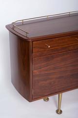Andrew J Milne rosewood sideboard with brass feet, England circa 1950