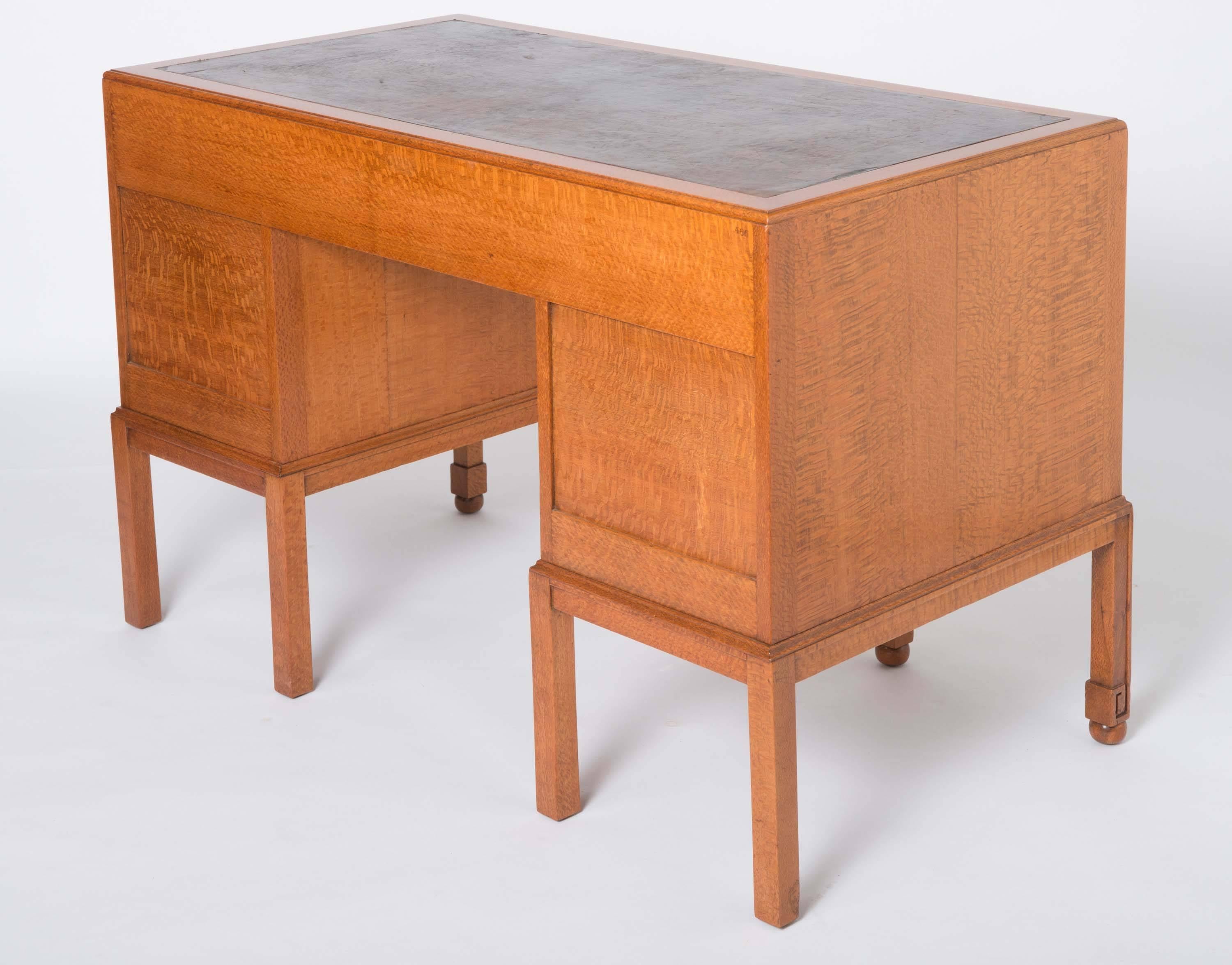 Heals of London lace-wood veneered desk, England circa 1920 2