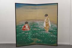 Japanese Two Panel Taisho Screen