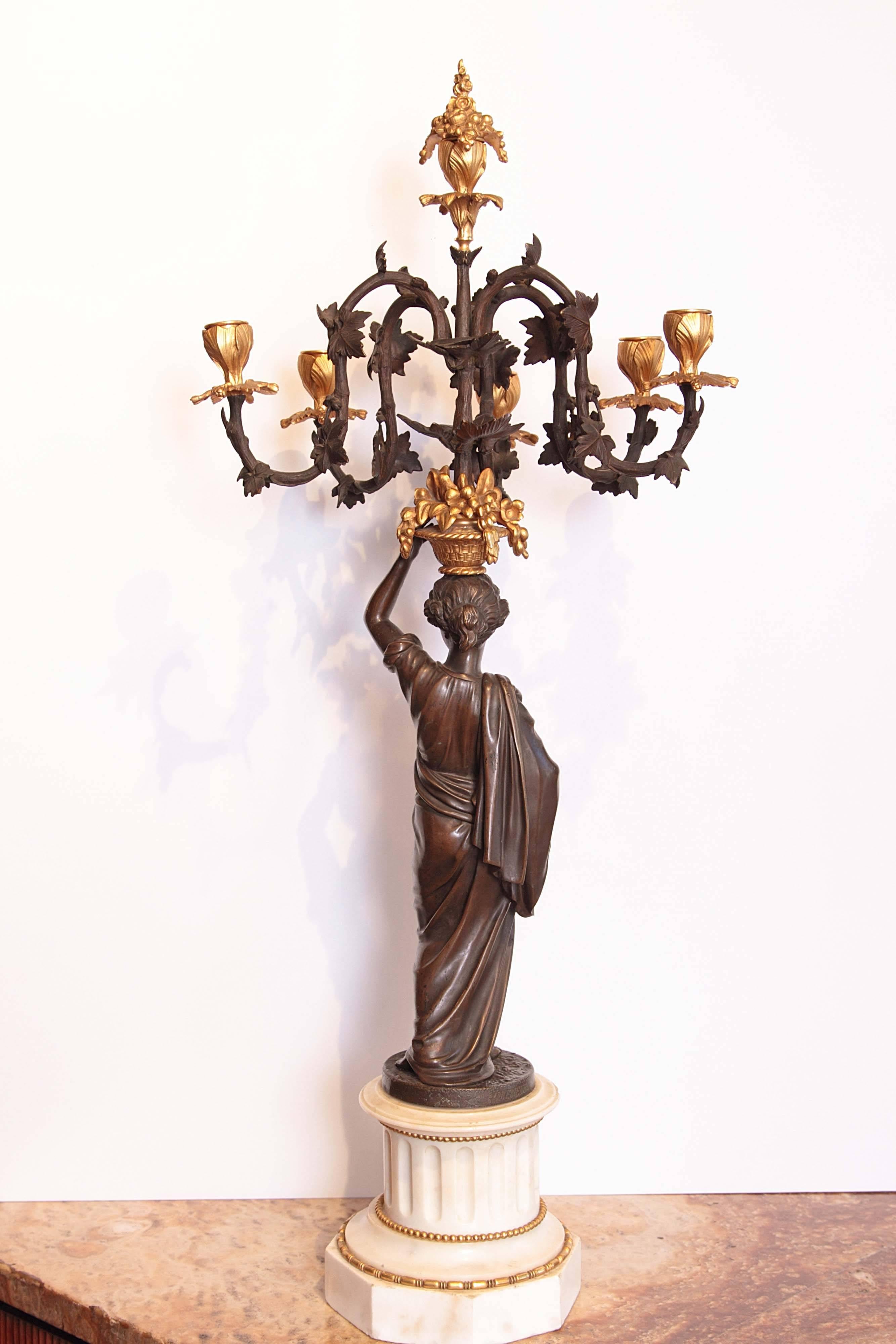 Pair of French 19th Century Candelabra signed F Barbedienne 1