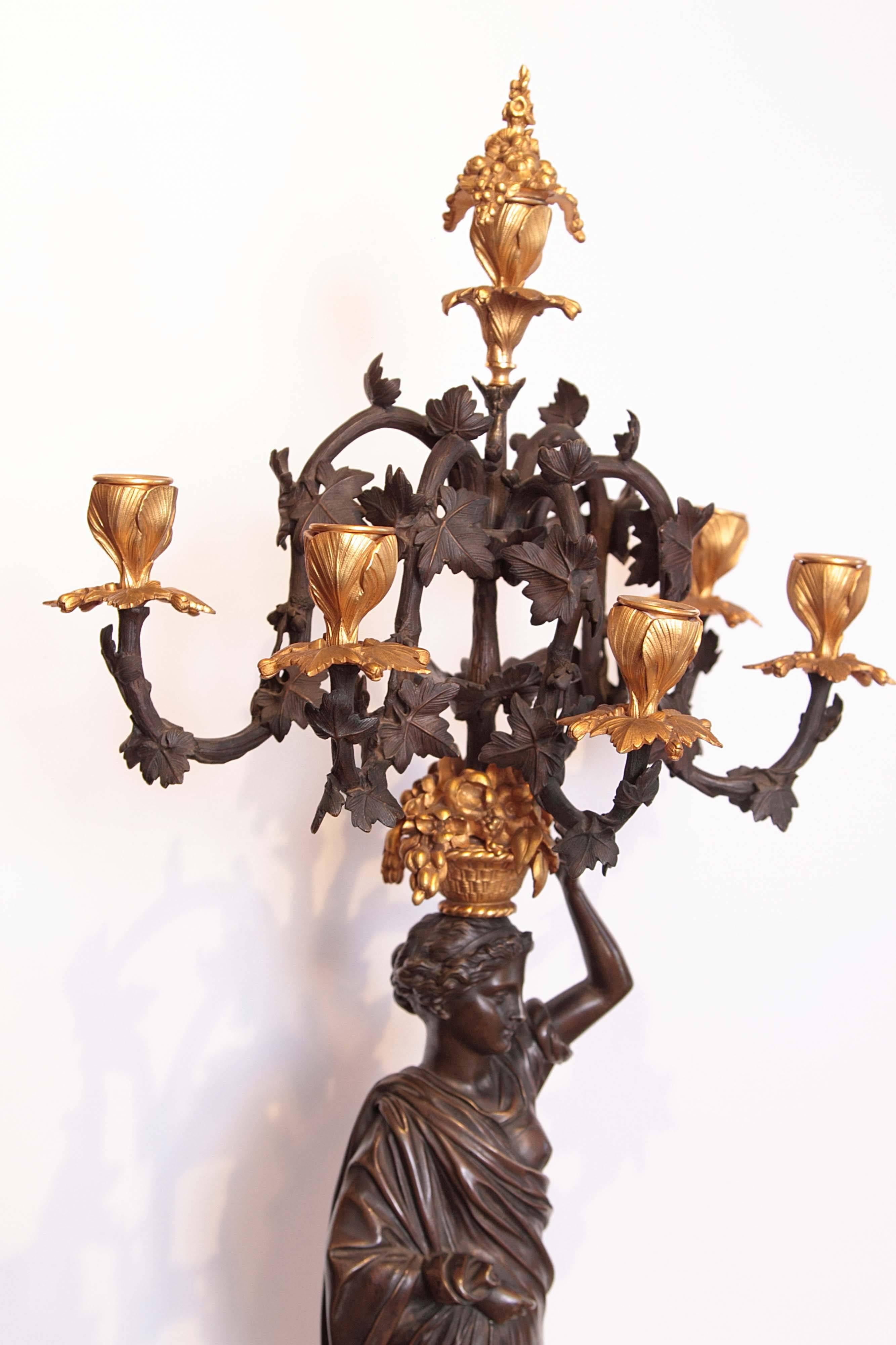 Pair of French 19th Century Candelabra signed F Barbedienne 2
