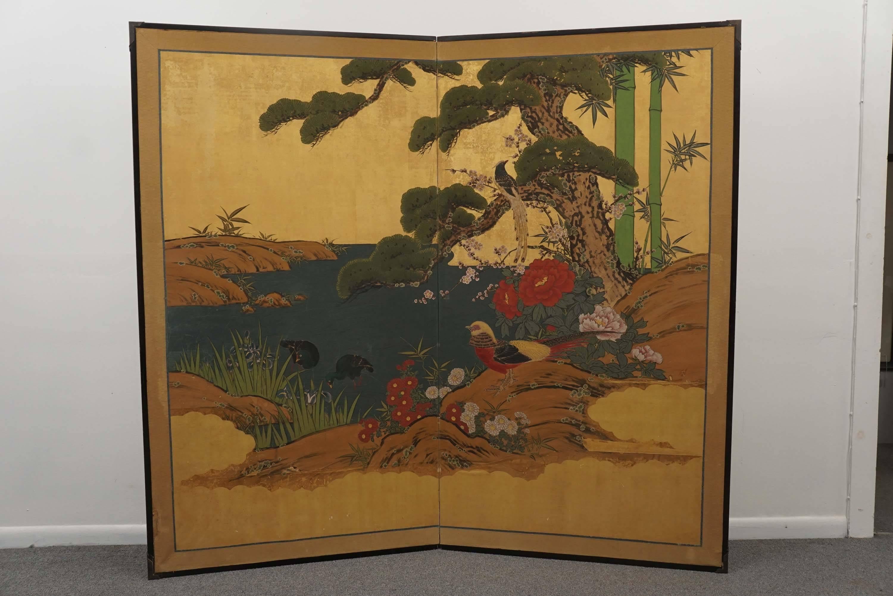 Two Panel Japanese Screen  For Sale 3