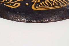 Rare Spanish Arabic Islamic Damascene Gold Steel Inlaid Tazza Signed Felipa