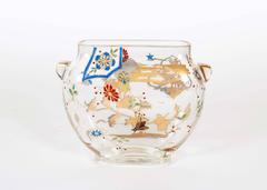 French Japonisme Ormolu-Mounted Art Enameled Glass Vase Alphonse Giroux Duvinage