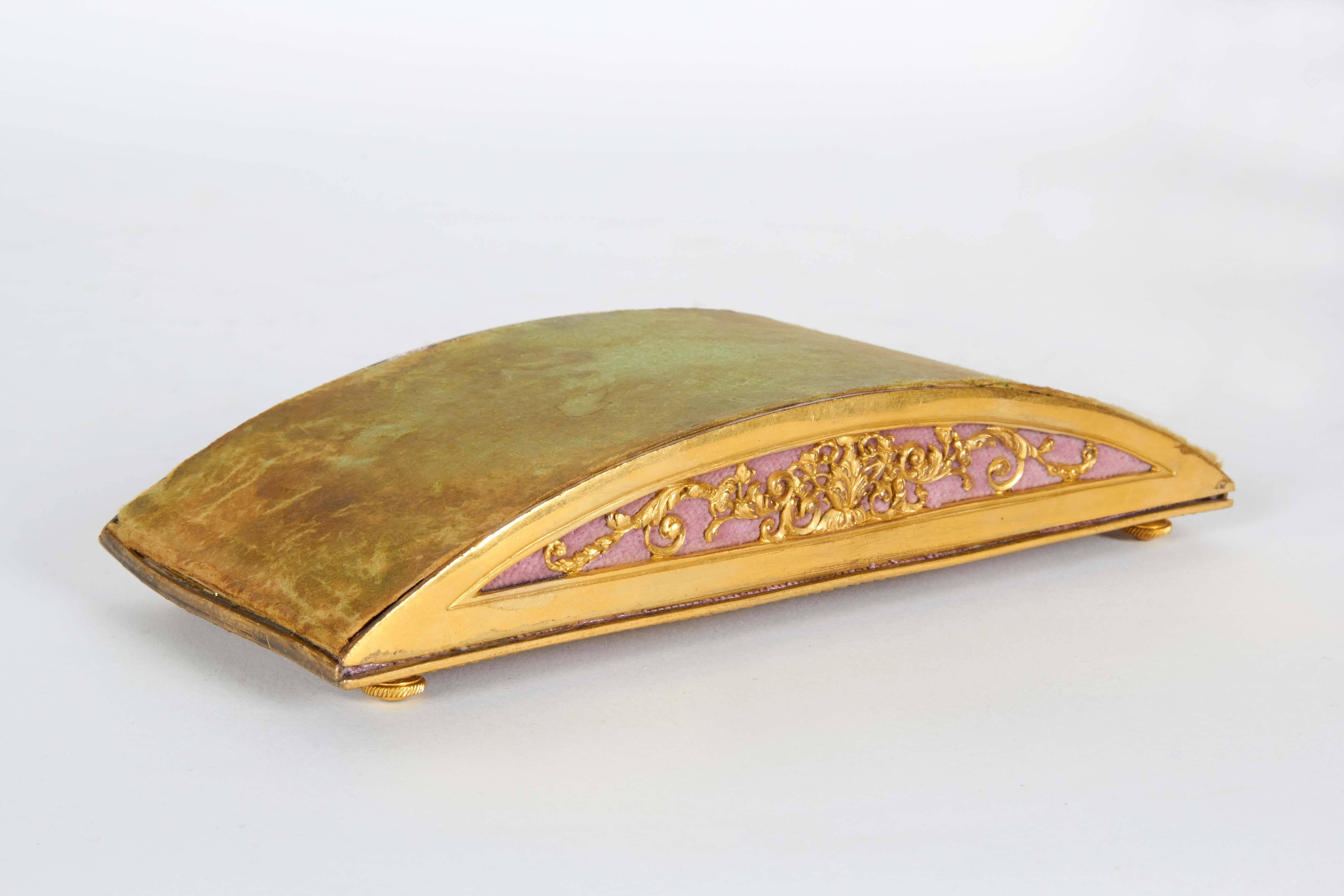 American Gilt Bronze Ormolu-Mounted Pink Velvet Desk Set E. F. Caldwell & Co. 4