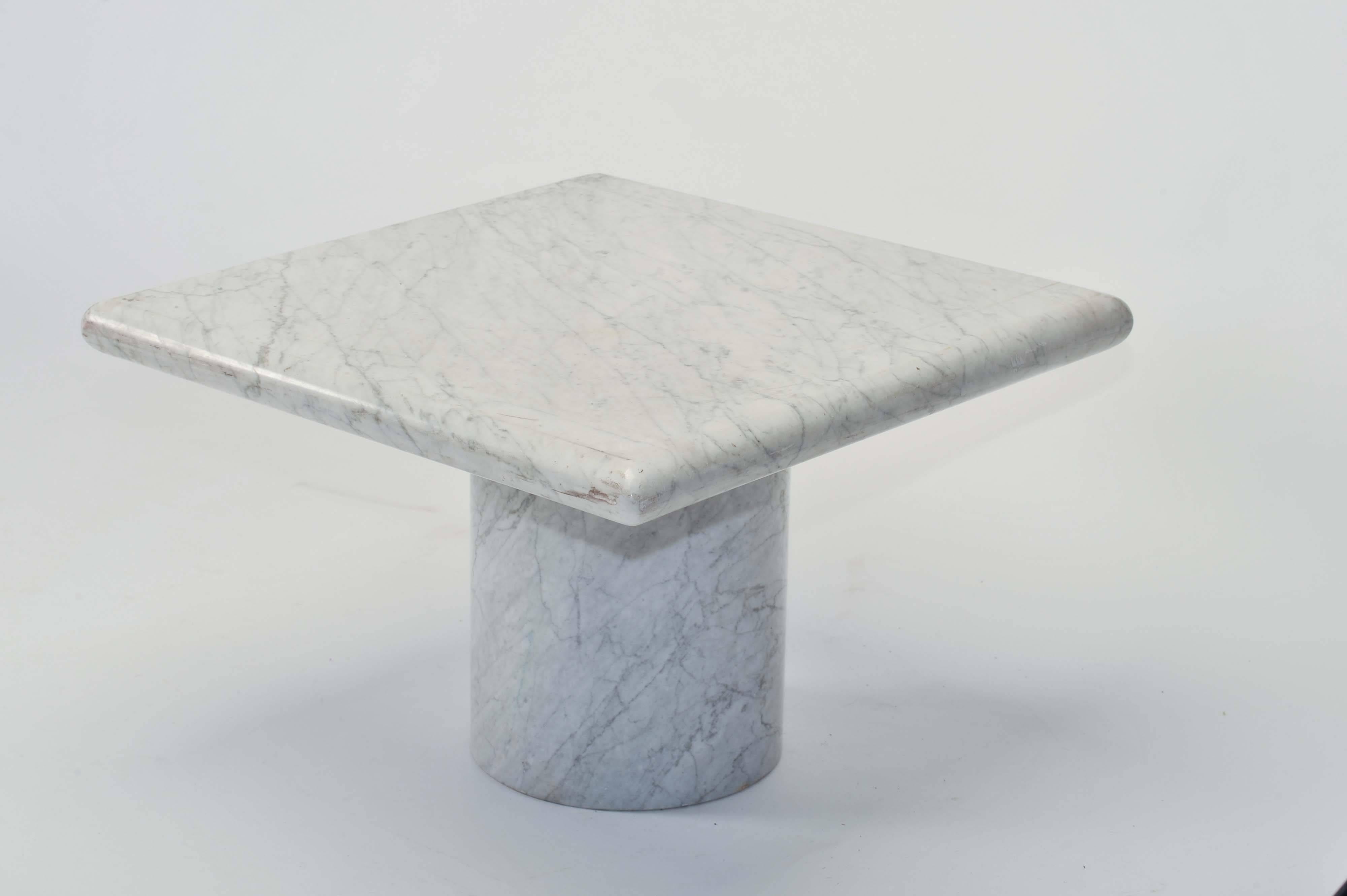 Mid-Century Modern 1970s Italian Solid Marble Side Table 