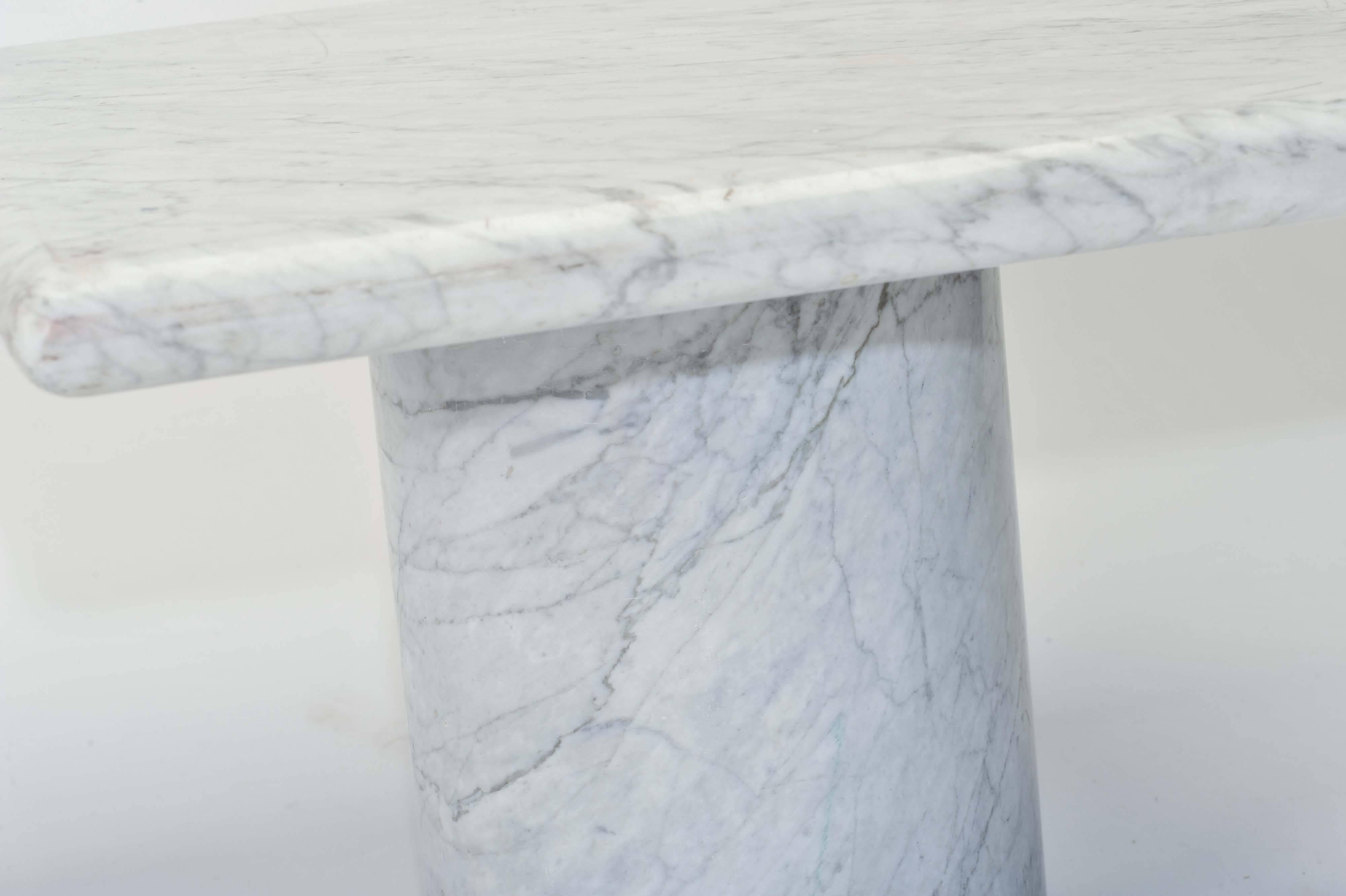 20th Century 1970s Italian Solid Marble Side Table 