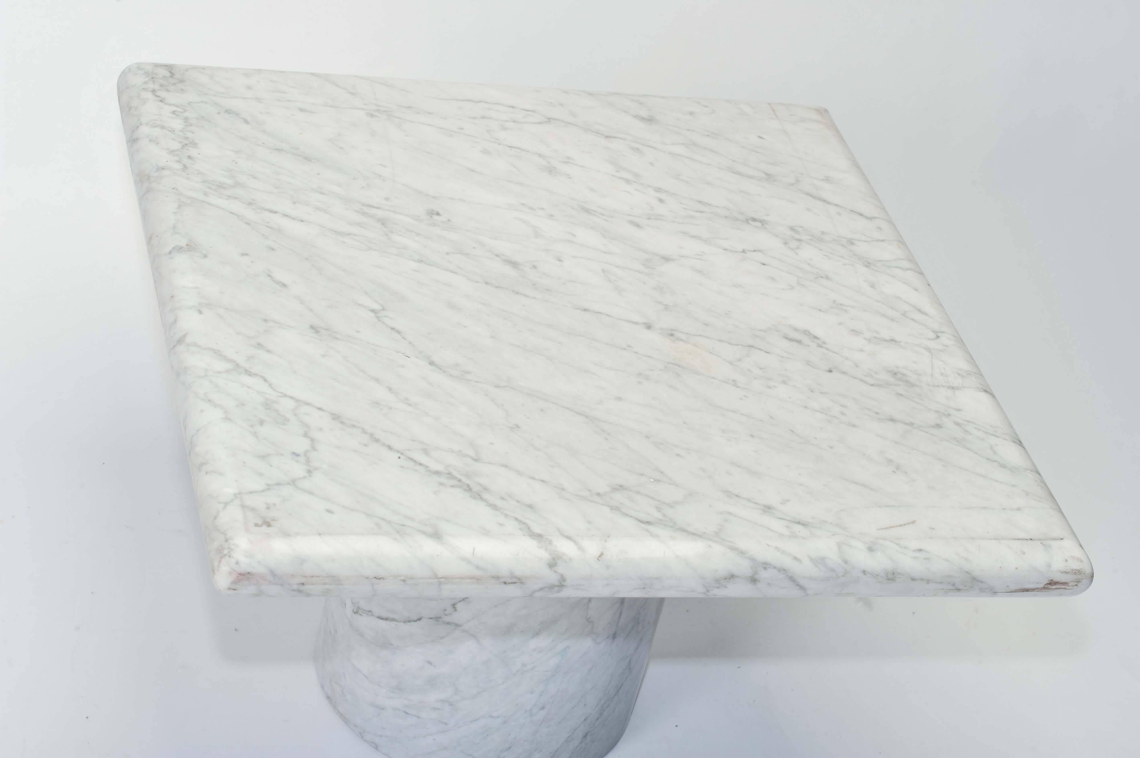 1970s Italian Solid Marble Side Table  1