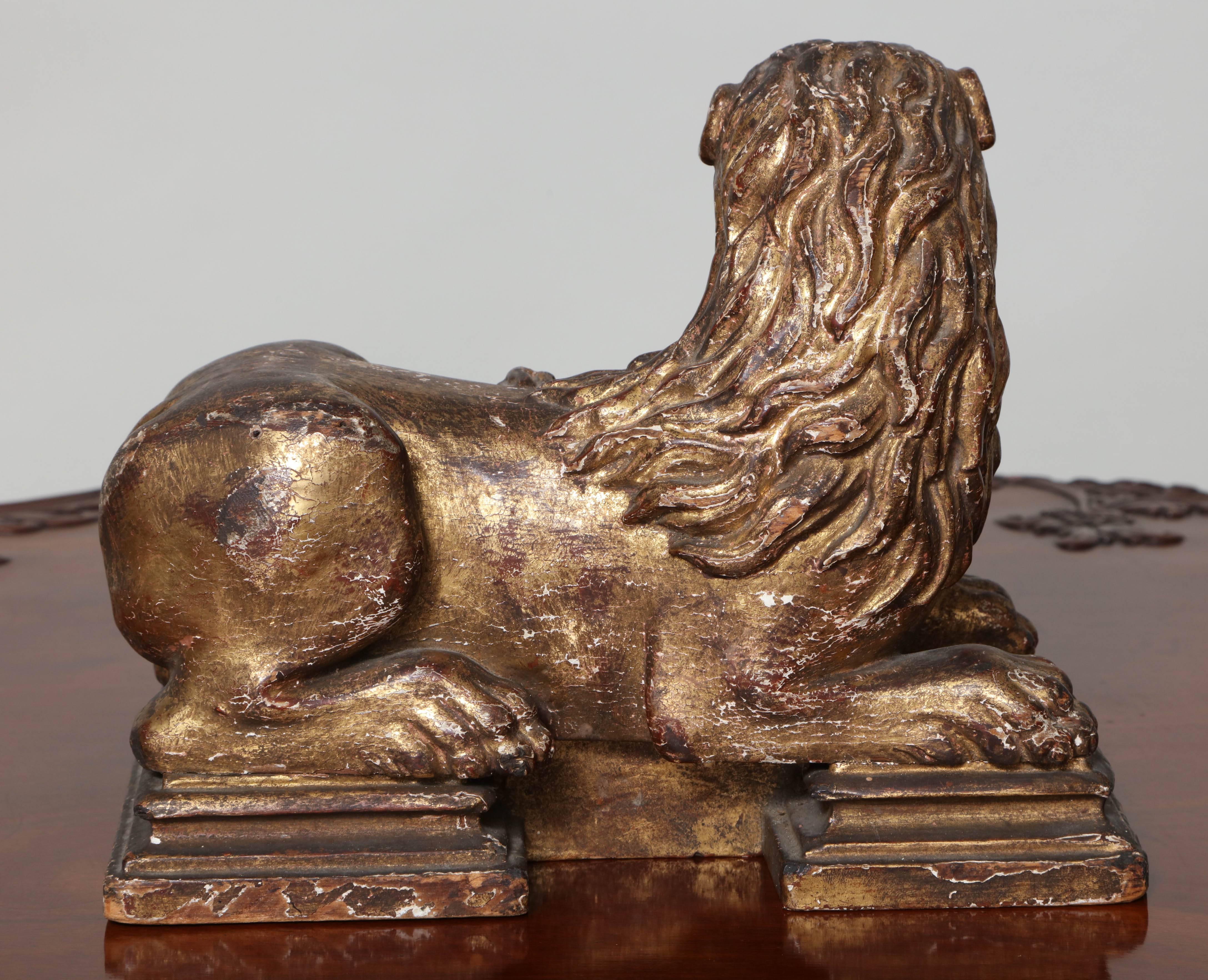 17th Century Sculpture of Recumbent Lion