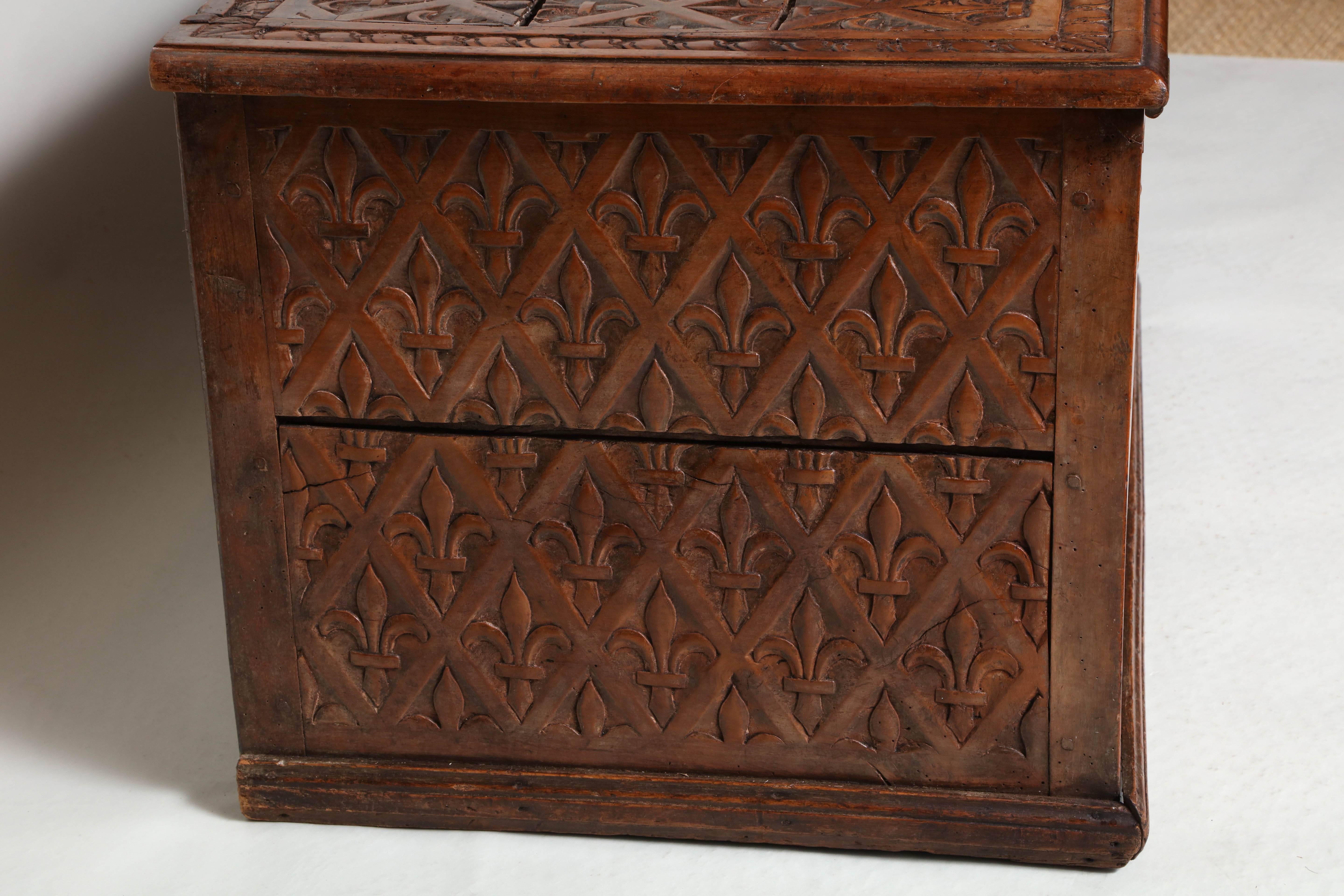 16th Century Pearwood Coffer Depicting Diana and Actaeon 1