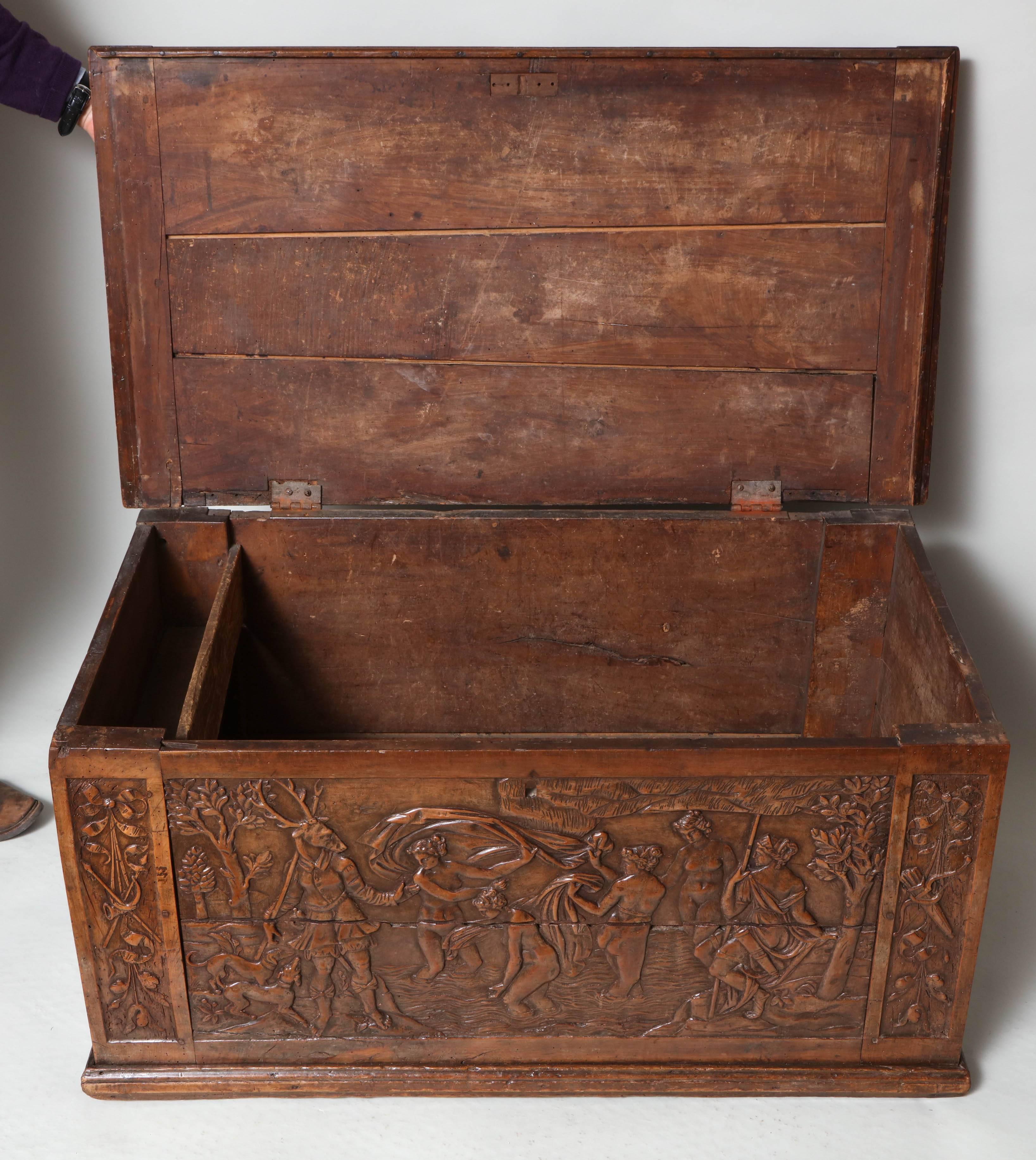 16th Century Pearwood Coffer Depicting Diana and Actaeon 2