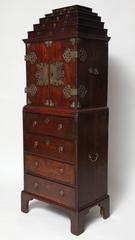 Most Unusual Queen Anne Collector's Cabinet on Chest