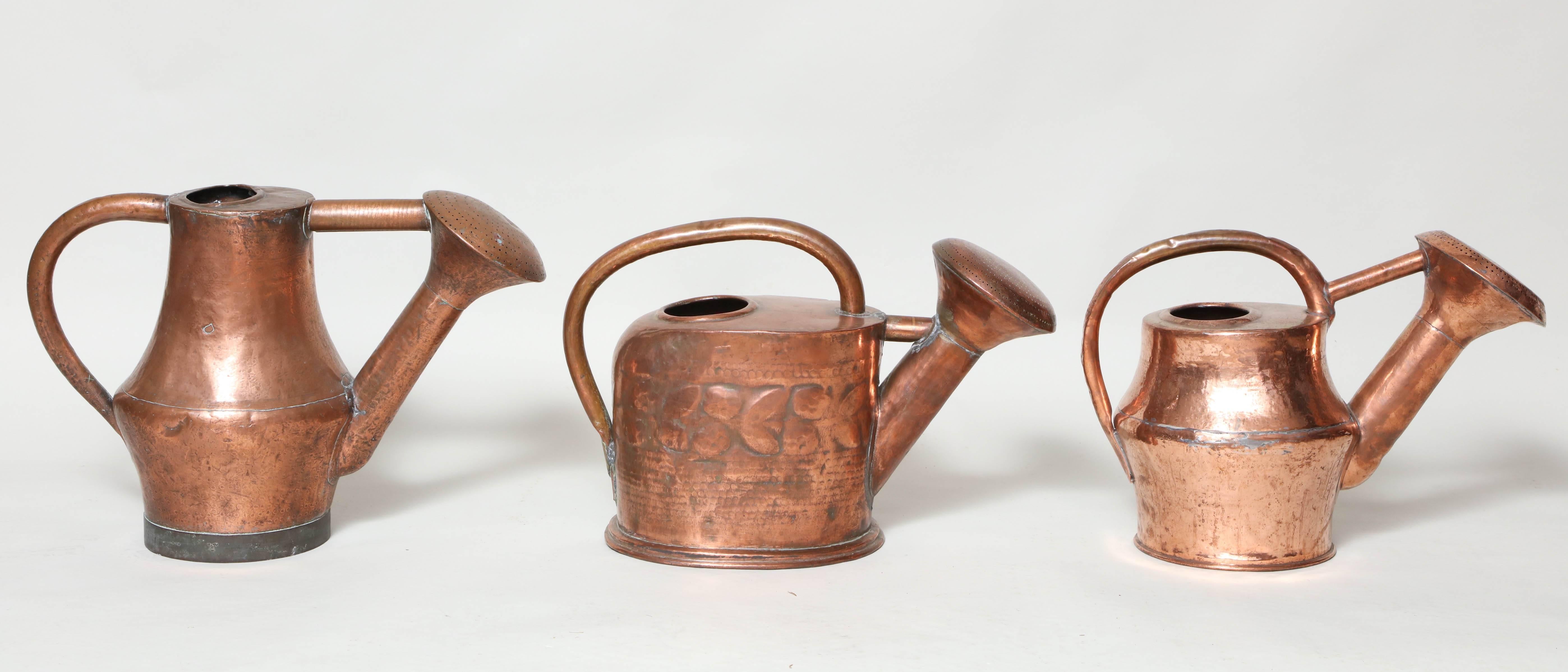Romantic Three Copper Watering Cans